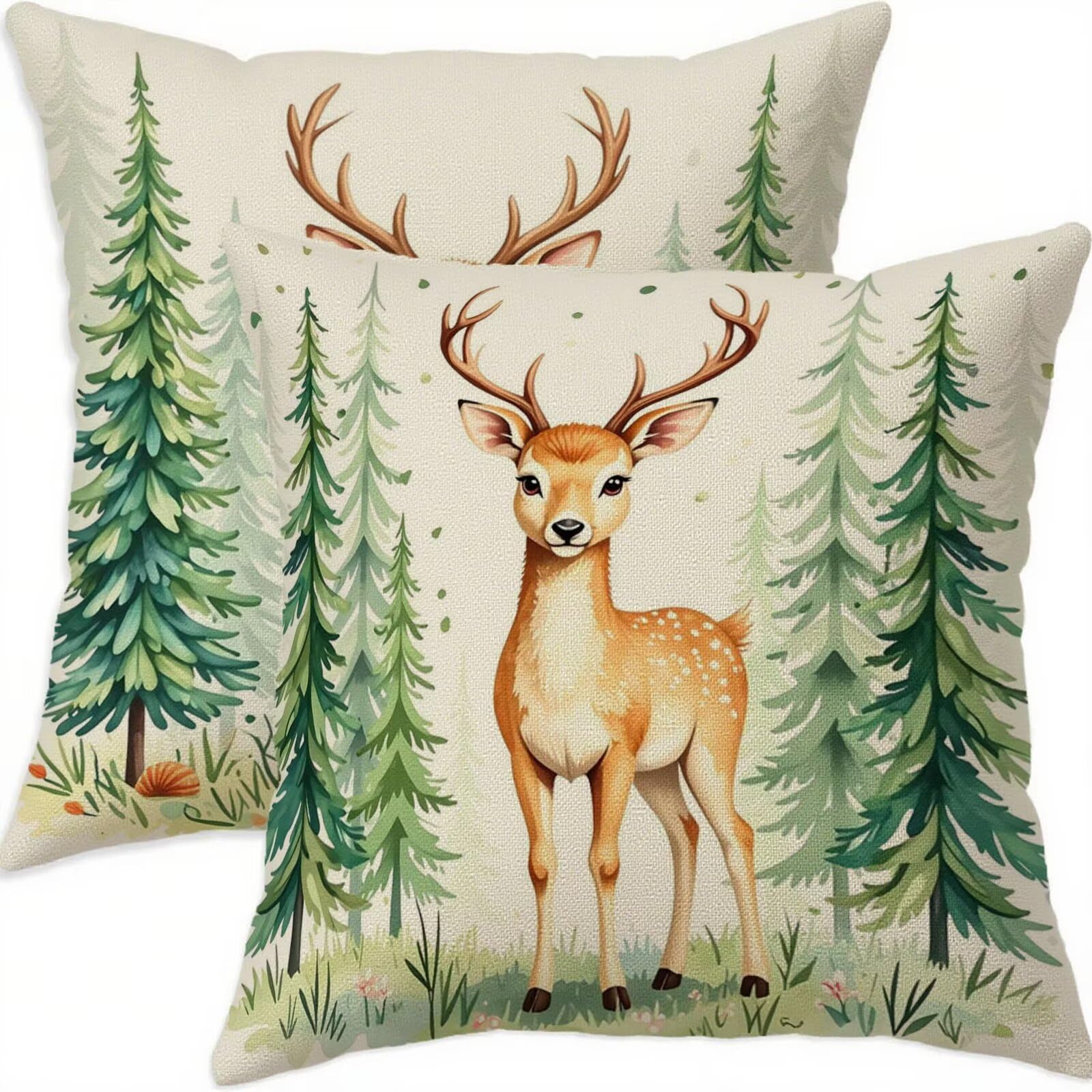 Taie d'oreiller Noël 65x65 cm vert pour canapé de salon