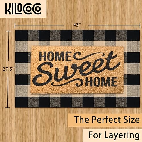 Vista 318 de KILOCOCO Alfombra de rayas beige de 2.3 x 3.6 pies para interiores y exteriores, alfombra tejida a mano de algodón lavable a rayas para puerta Rayas