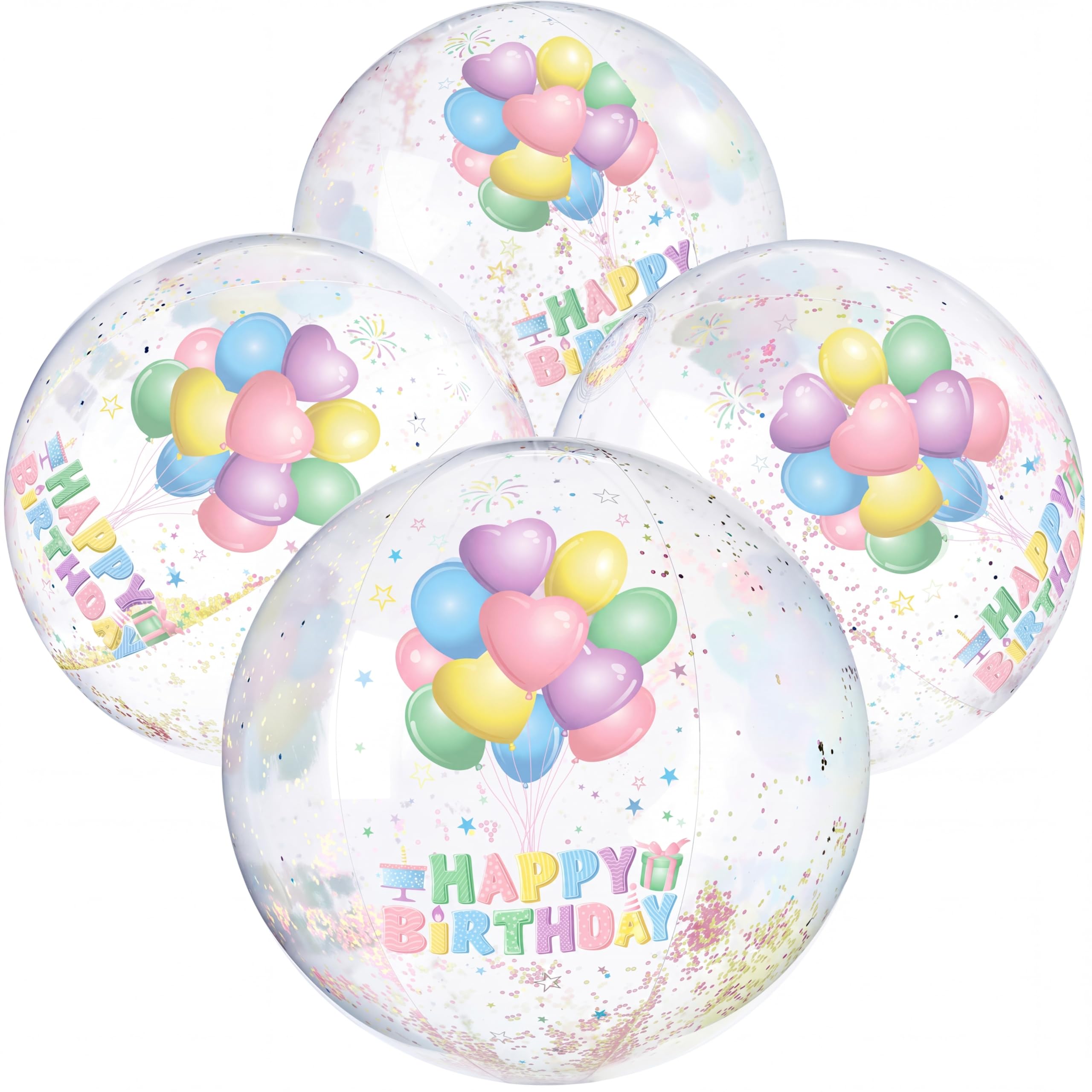 Photo 1 of Hollowfly Happy Birthday Beach Balls (Macaron, 13" Diameter)