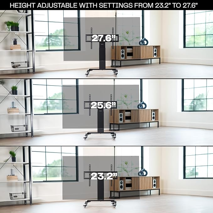 Carro para TV de baja altura para pantallas de 32 a 75 pulgadas, ajustable en altura miniatura 5