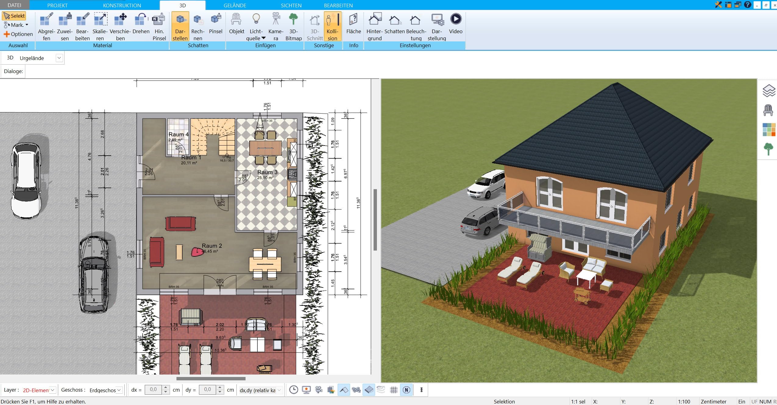 HausDesigner3D Professional 3 - Hausplaner & Architektur 3D CAD Software, Grundrissplanung, Raumplaner
