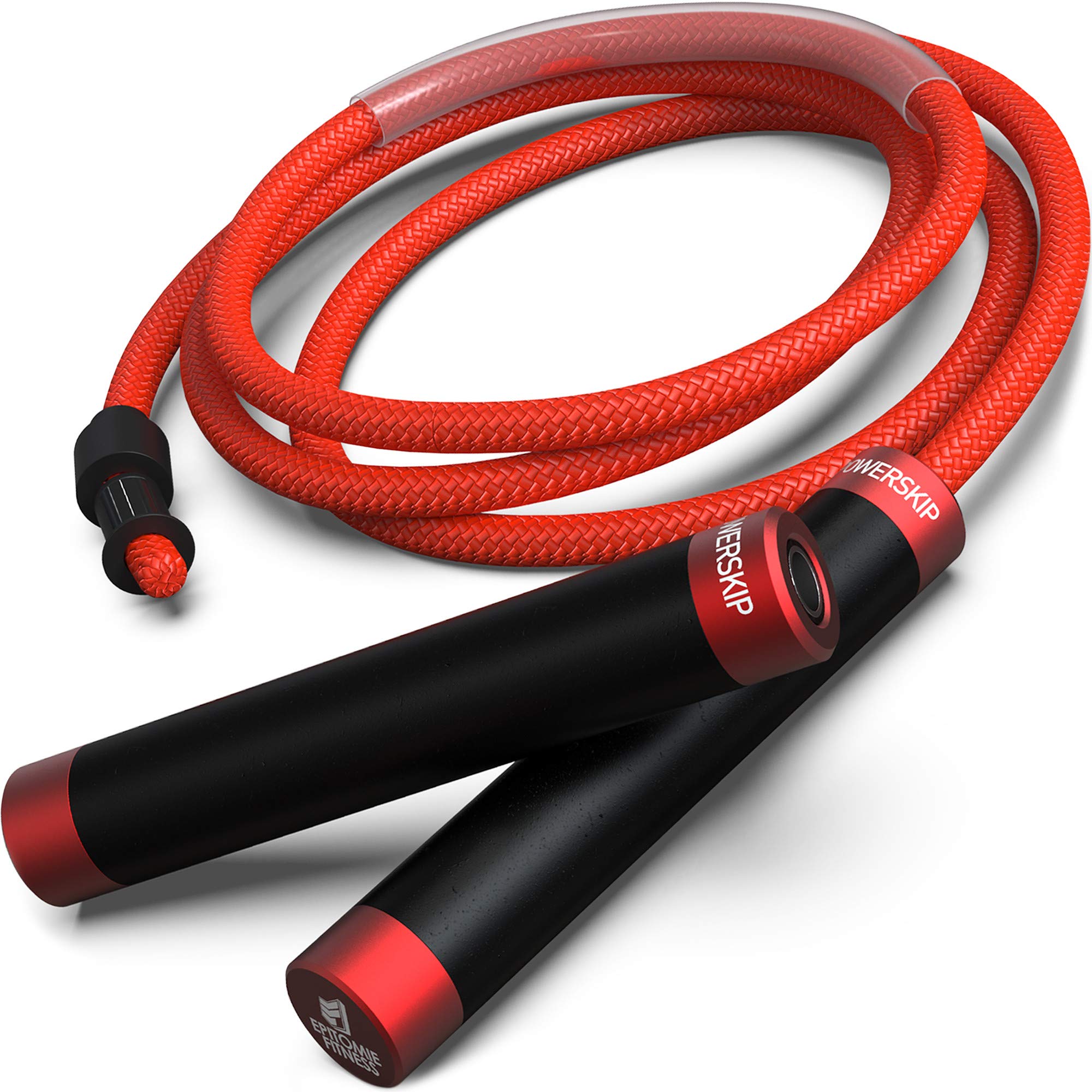 Epitomie Fitness PowerSkip PII Heavy Jump Rope - Weighted Rope + Steel Handles, 360 Spin, Adjustable Cable, Travel Bag & Workout Program