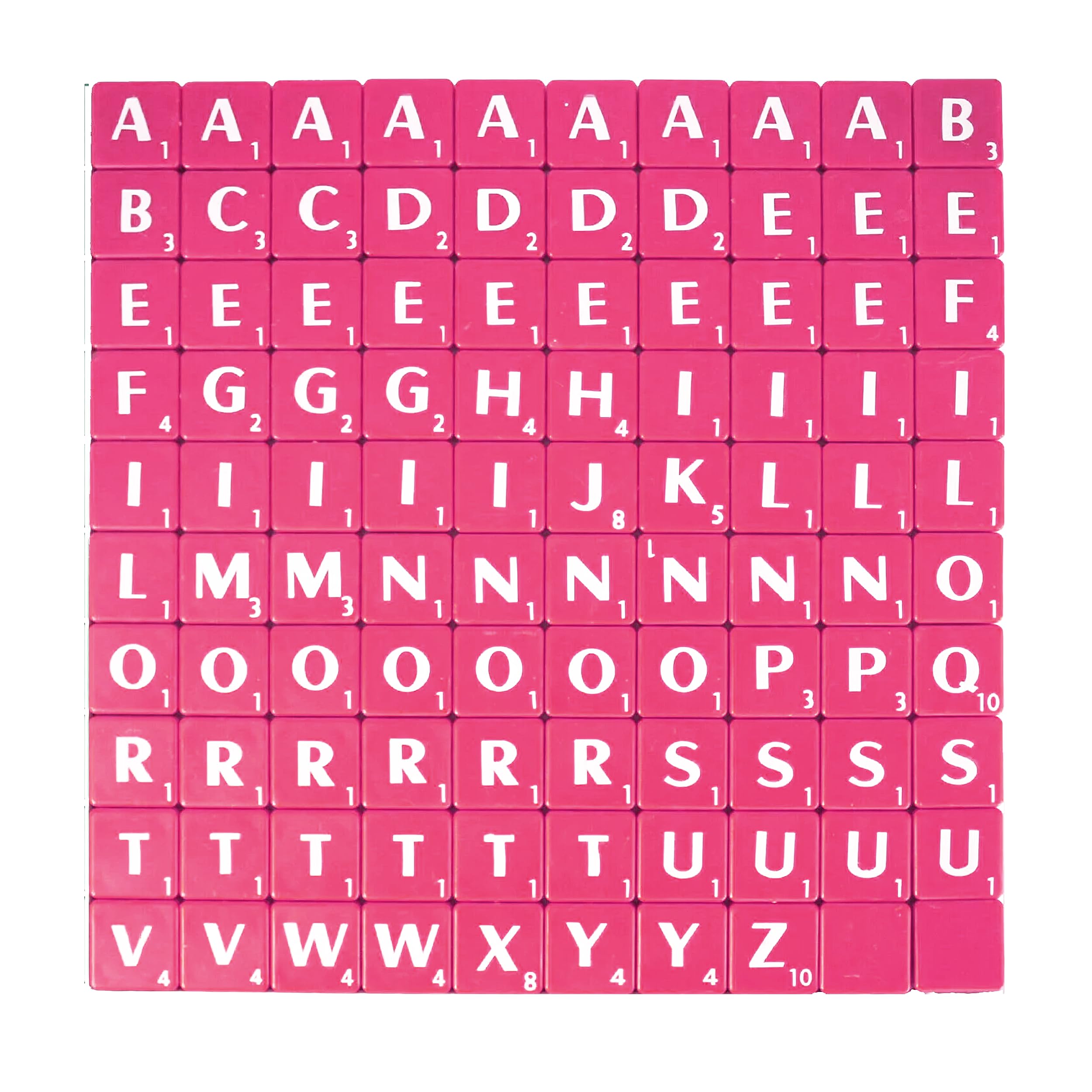 Pink Plastic Alphabet Letter Tiles for Arts & Crafts, Smooth Lightweight Craft Letters for DIY Projects, Scrapbooking, Name Boards, Jewellery & Decor (100 Pieces)