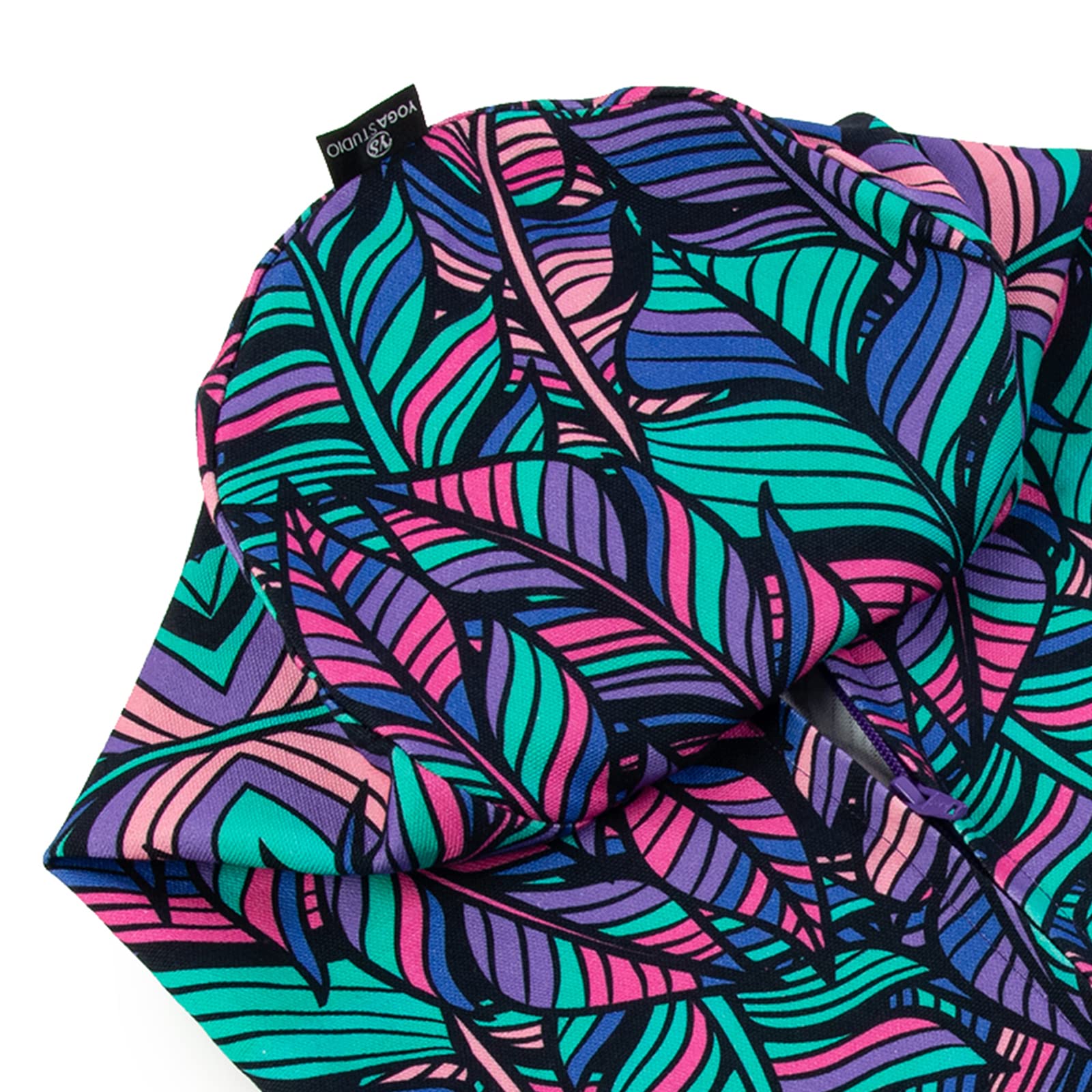 Yoga Studio Spare Organic Cotton Bolster Covers With Handle And Zipper (Purple Feathers)