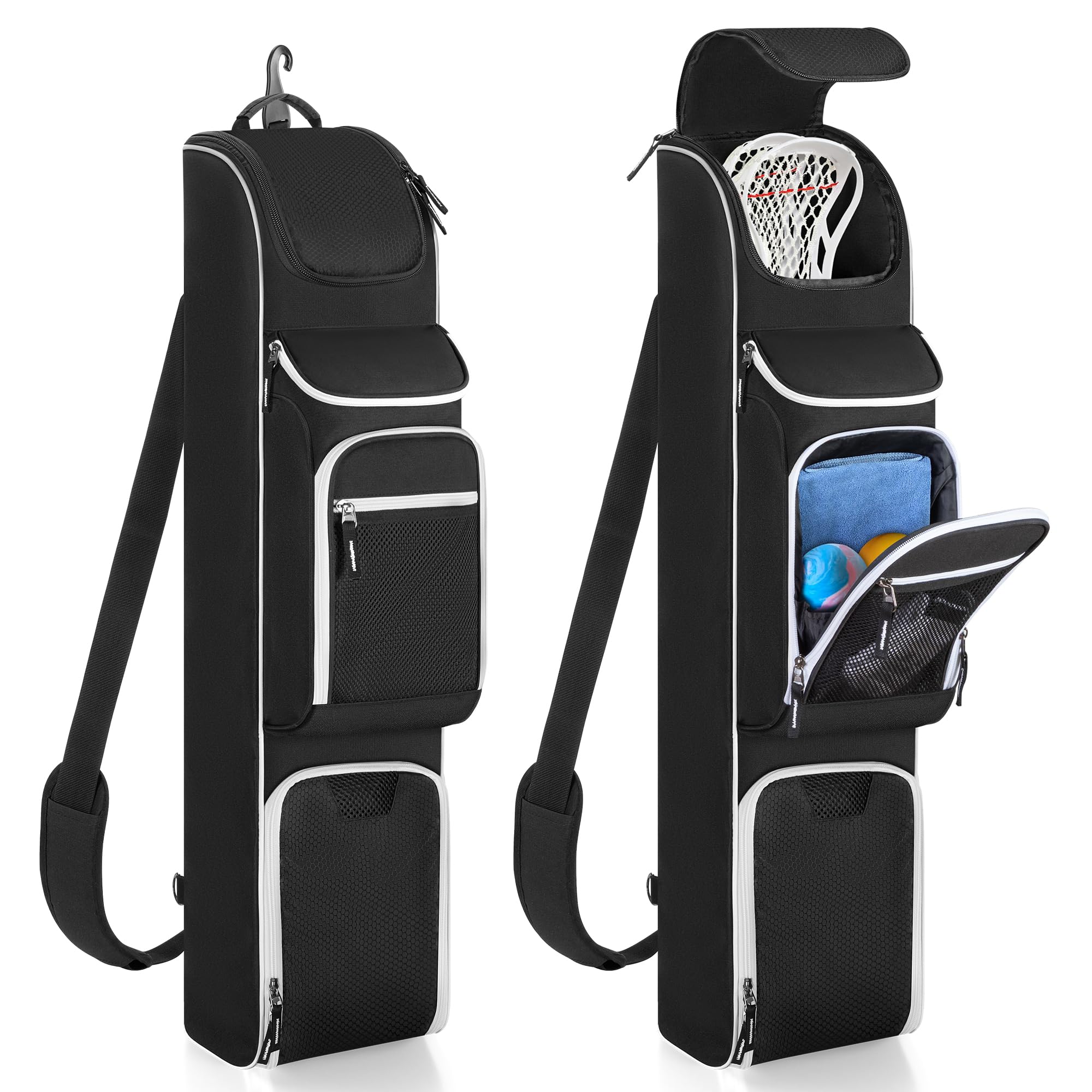 GOBUROS Lacrosse Stick Bag for 2 Mini Sticks Up to 33 Inch, Lax Gear Bag