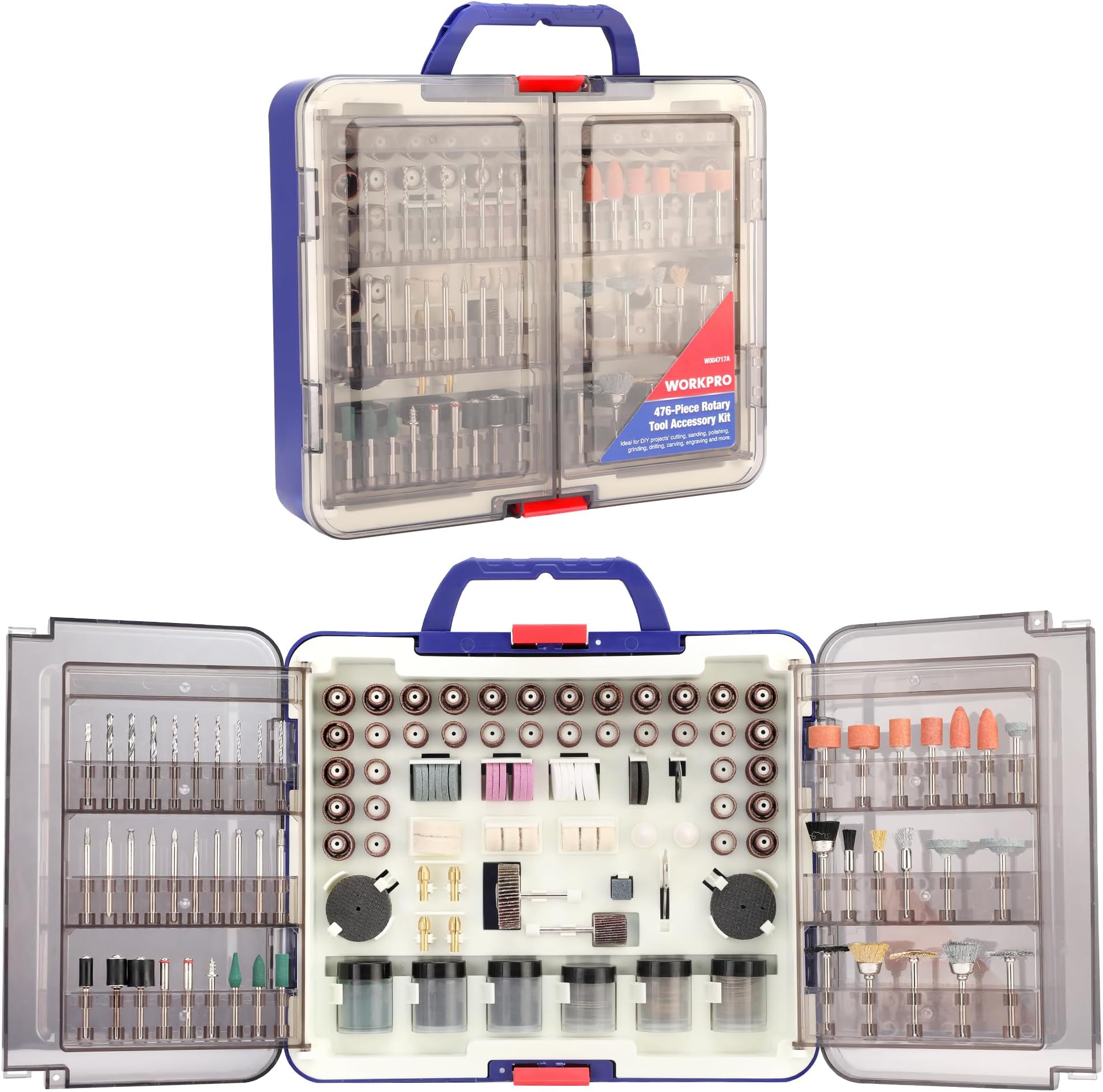 476PCS Rotary Tool Accessories Kit, Rotary Tool Bits for Easy Cutting, Sanding, Grinding, Carving, Polishing, Drilling and Engraving