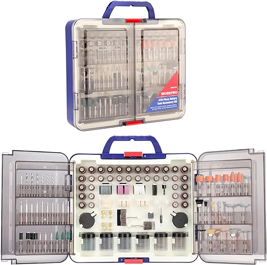 WORKPRO 476PCS Rotary Tool Accessories Kit, Rotary Tool Bits for Easy Cutting, Sanding, Grinding, Carving, Polishing, Drilling and Engraving