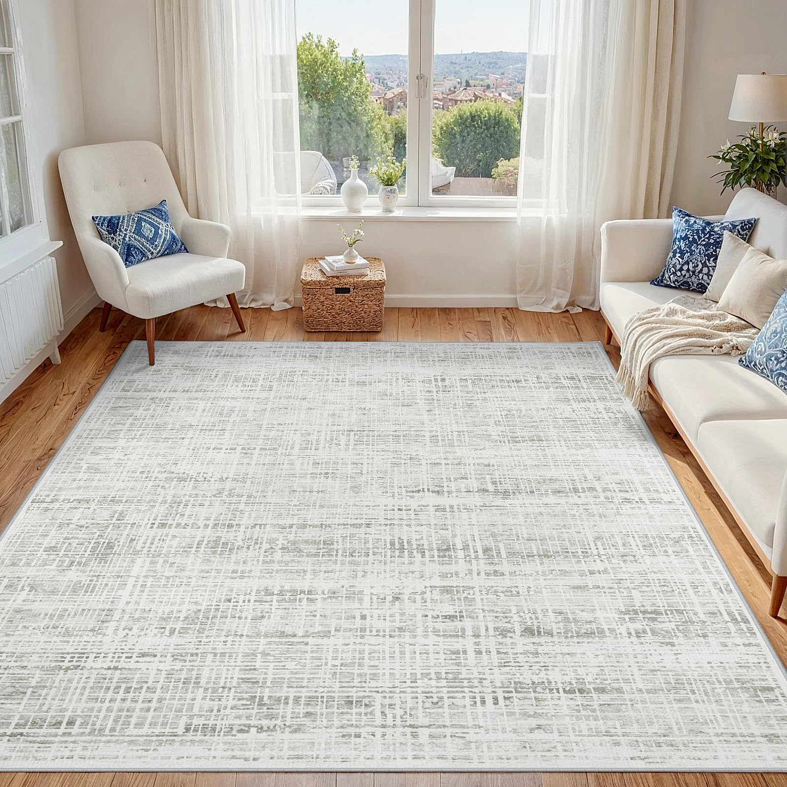 Crority Abstract Washable Rug