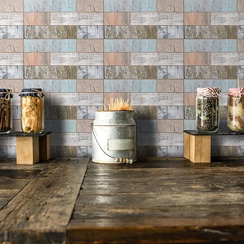 Miniatura 10 de Adhesivo de vinilo para azulejos de pared, adhesivos antideslizantes para azulejos en la parte trasera de la cocina y el baño, autoadhesivas, para