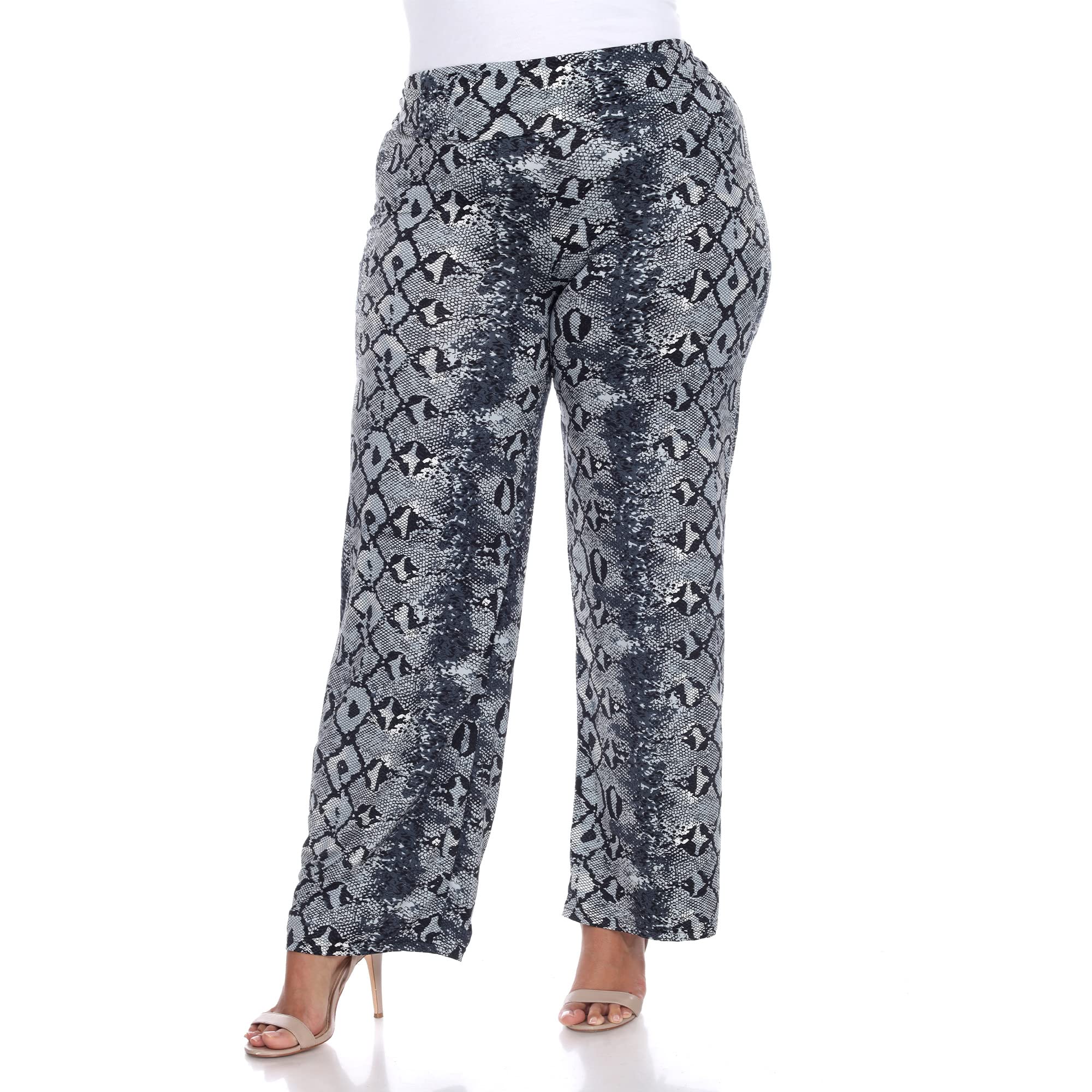 white mark Womens Plus Size Snake Print Palazzo Pants