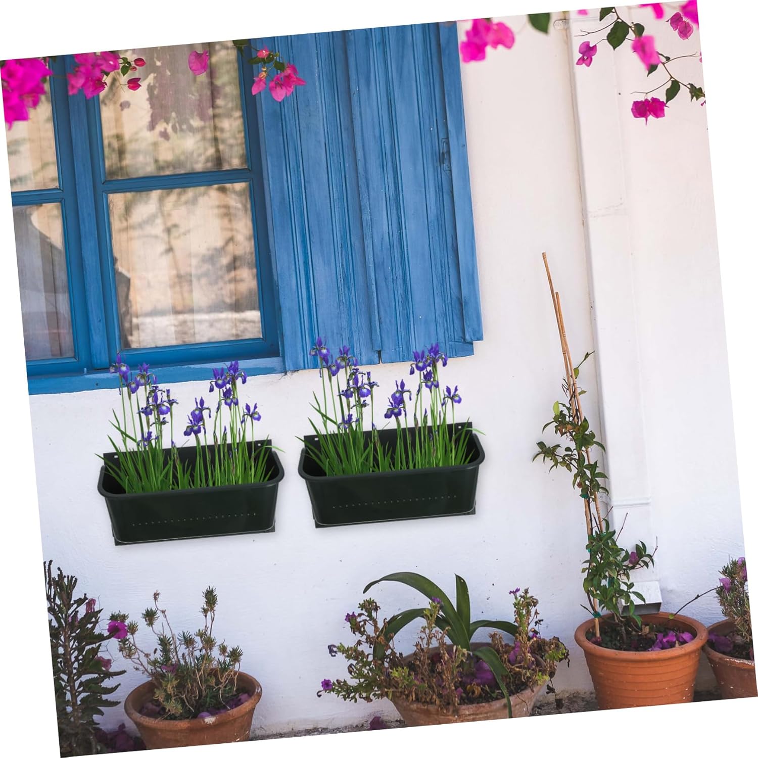 Mikikit 2pcs Vertical Wall Planter -Saving Hanging Planter for Use Flower Pot for Garden Patio and Home Decor