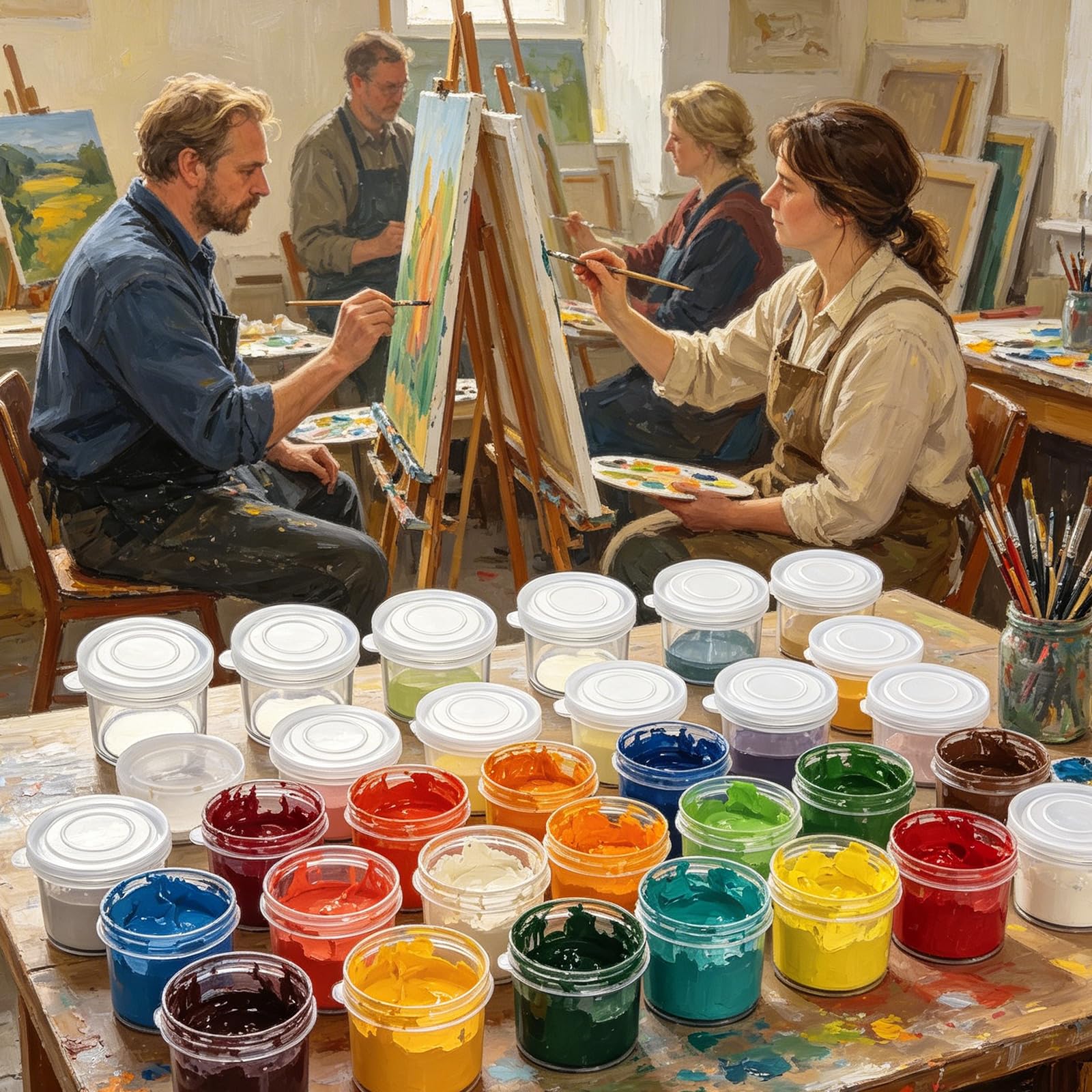 25/50 vasos pequeños de pintura de plastómero transparente con tapas de rosca de 10 ml para almacenamiento de pintura acrílica, acuarela, pinturas al óleo, suministros de arte
