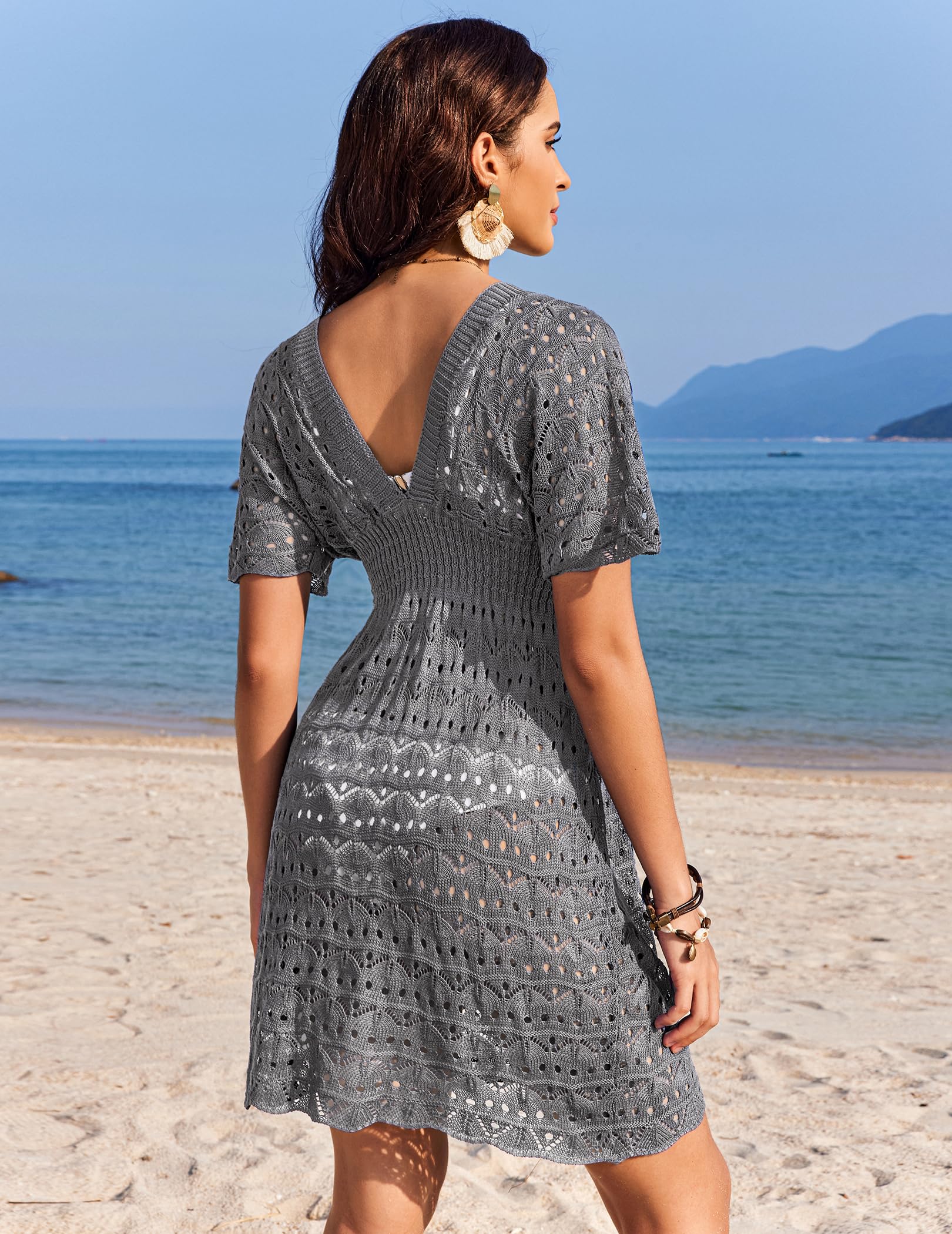 Snapklik.com : AIMAGE Petite Cover Ups For Swimwear Crochet Knit Beach ...