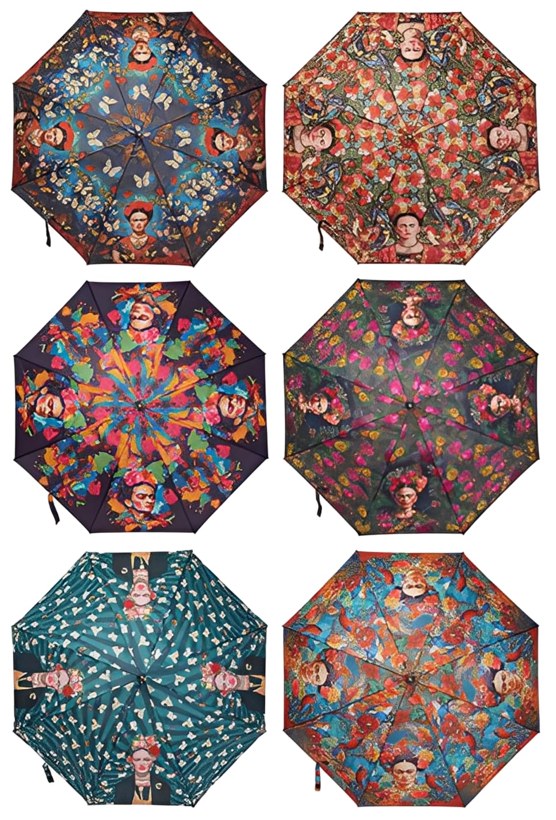 Miro Travel Wear Parasol Frida dla kobiet Kolor, sztuka i styl w deszczu! Długi parasol wiatroszczelny | Motyle kwiatowe | Oryginalny prezent