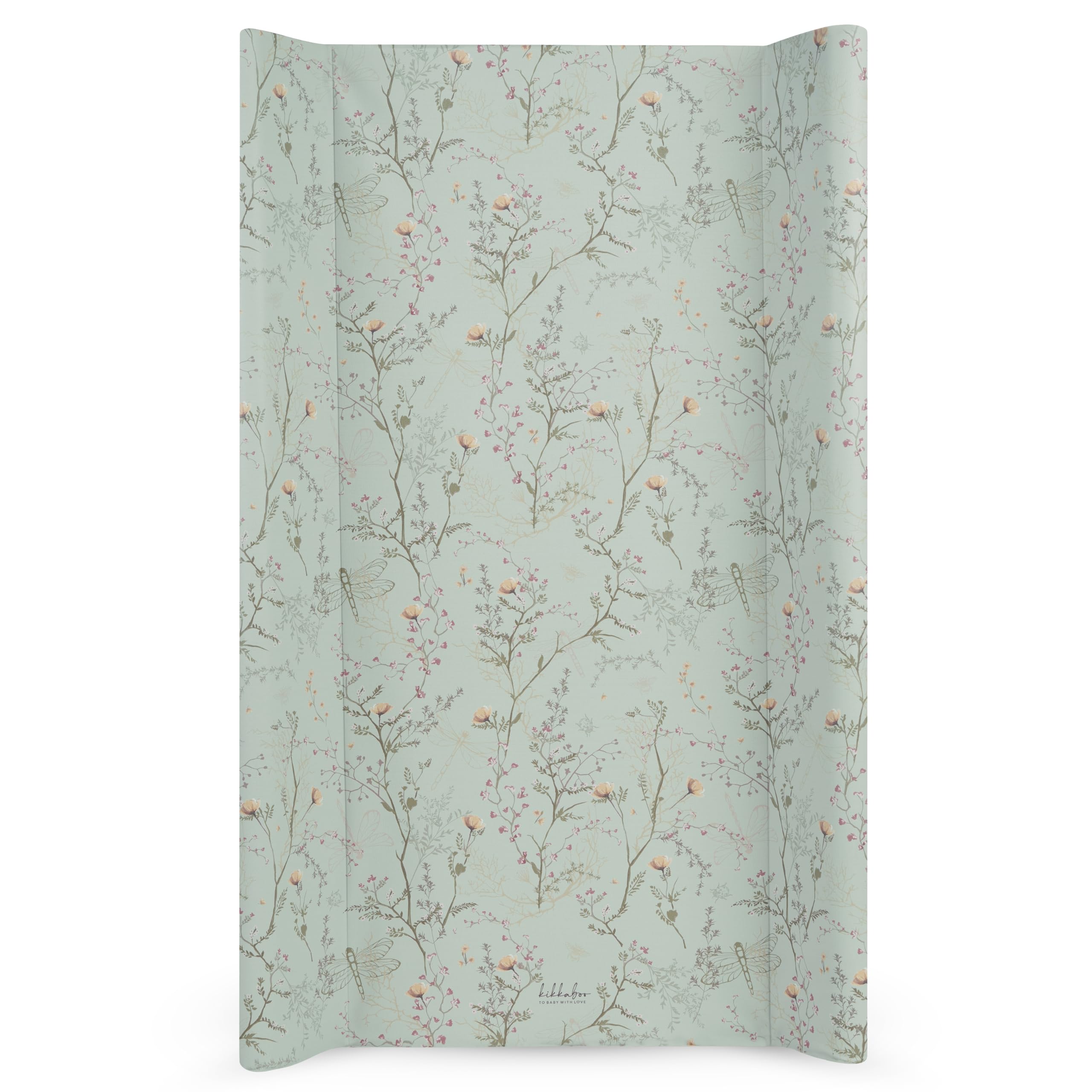 KikkaBoo Secret Garden Portable Baby Changing Mat 80 x 50 cm โ Waterproof and Soft PVC Changing Mat, Green โ image 1