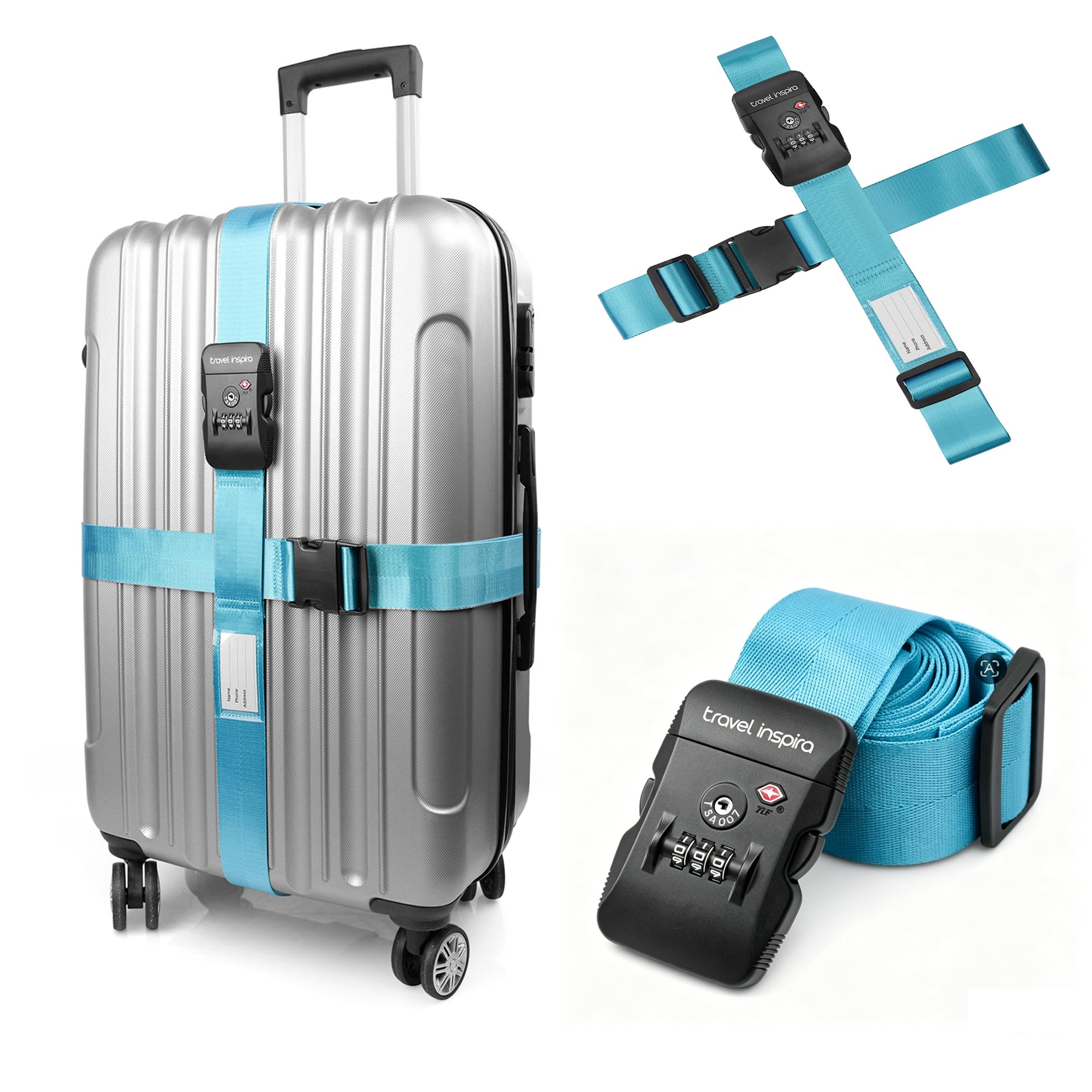 Amazon.com: Travel Inspira Luggage Straps with TSA Lock, 2 Pack