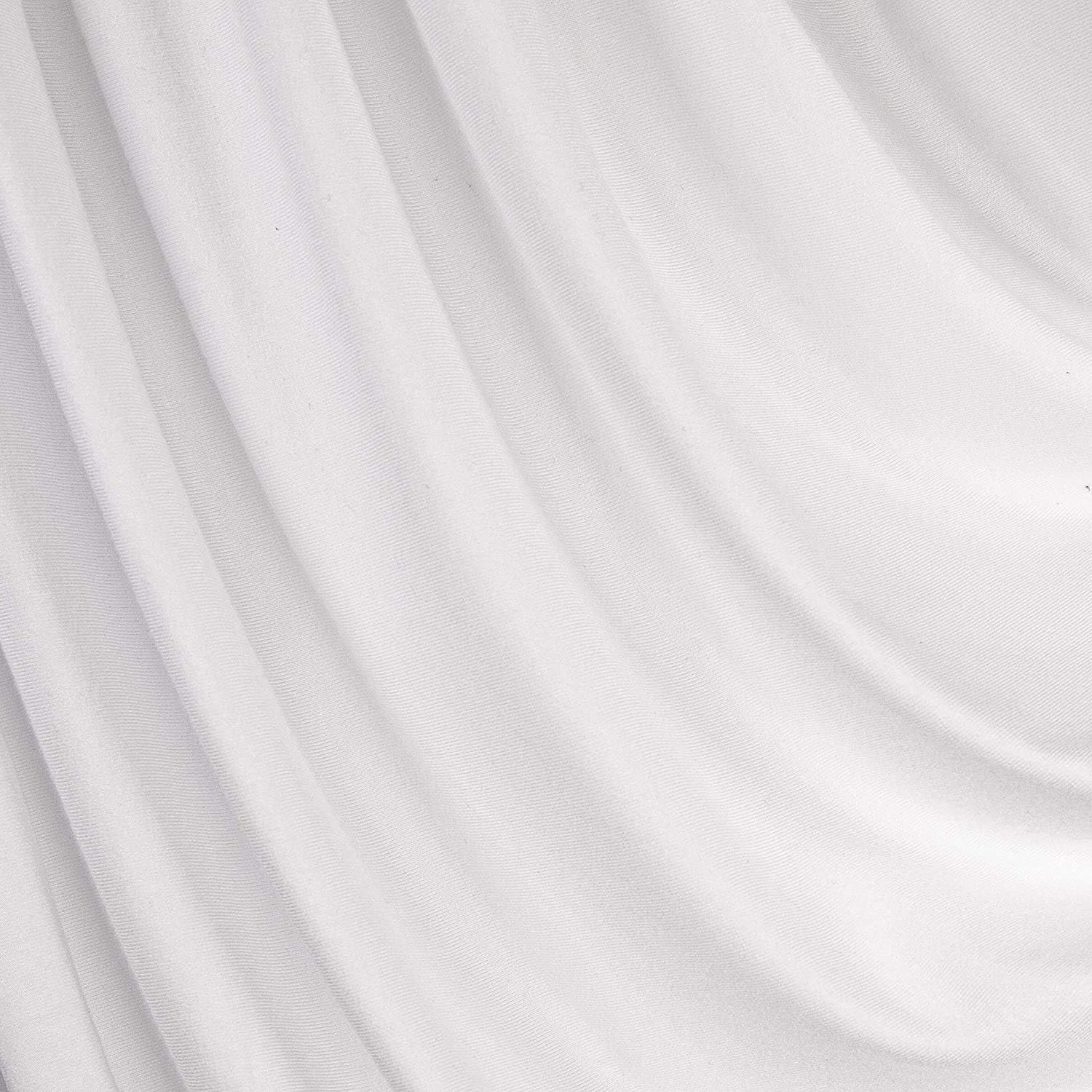 FabricLA Rayon Spandex Jersey Knit Fabric 1" Stripes - 58/60" Inches (150 CM) Wide by The Yard - 4 Way Stretch Fabric - Light to Medium Fabric 220 GSM - (Cream, Grey) - 5 Yards