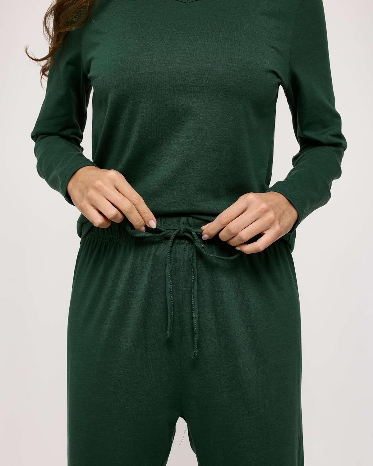 Real Essentials 2 Pack Women's Soft Cotton Long Sleeve Pajama Set with Pants - Lounge Sets for Women (Available In Plus) - Image 6