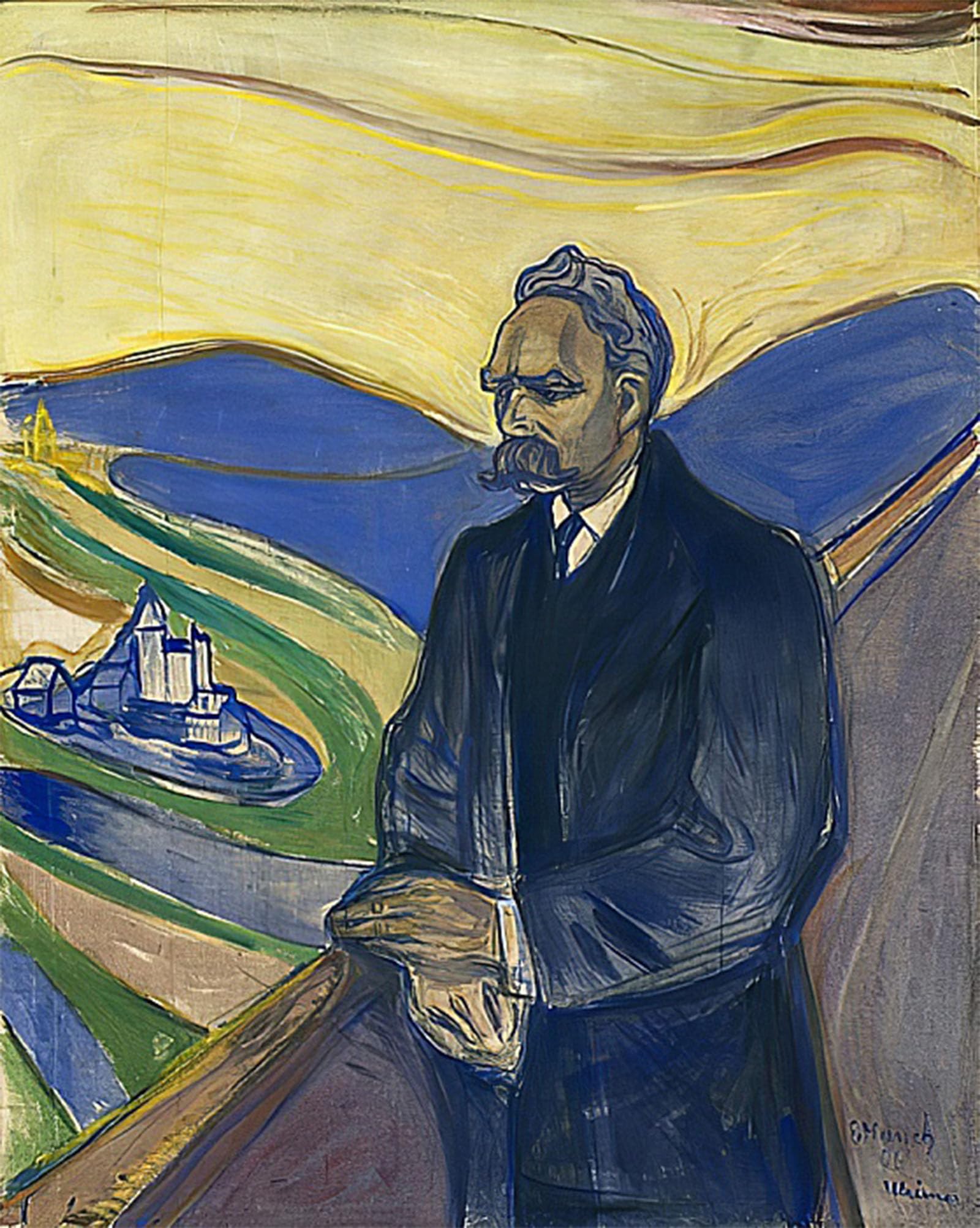 SERENDIPITP Aesthetic Poster Photo Wall Print Retro Picture Portrait of Friedrich Nietzsche by Edvard Munch Modern Wall Artwork for Home Decor 60x90cm