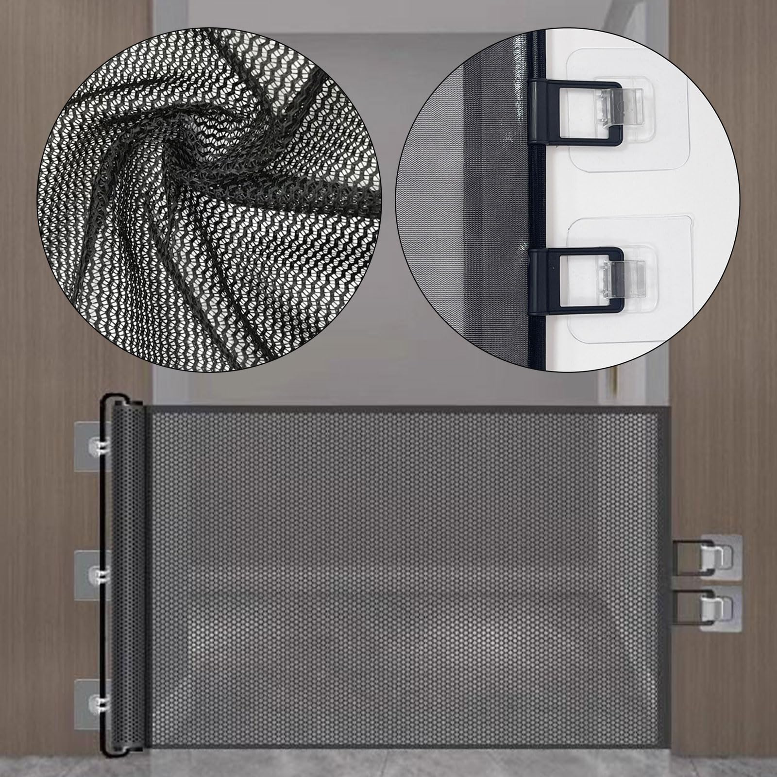Cancelletto Sicurezza Estensibile per Bambini e Cani, Cancelletto per Bambini Estensibile, 0-180 cm Cancello per Cani Barriera di Sicurezza Regolabile, Cancello di Sicurezza Retrattile, Baby Gate Mesh