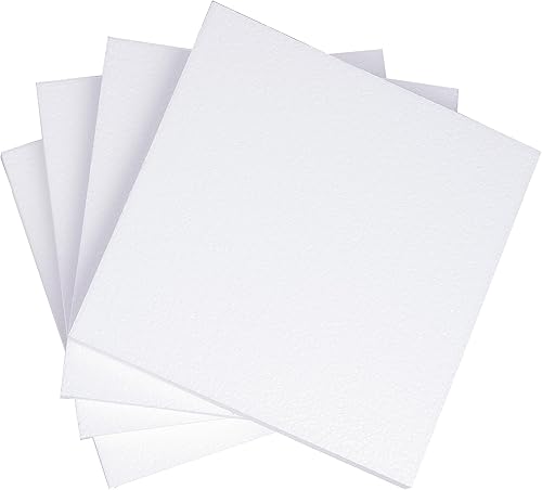 Silverlake - Bloque de espuma para manualidades, paquete de 4 hojas de poliestireno EPS de 10 x 10 x 1 pulgadas para manualidades, modelado,