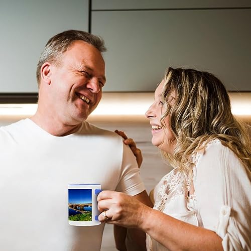 Miniatura 4 de 3dRose Use Arizona Lake Havasu City View of London Bridge at Sunset - Taza de dos tonos, 11 onzas, azul