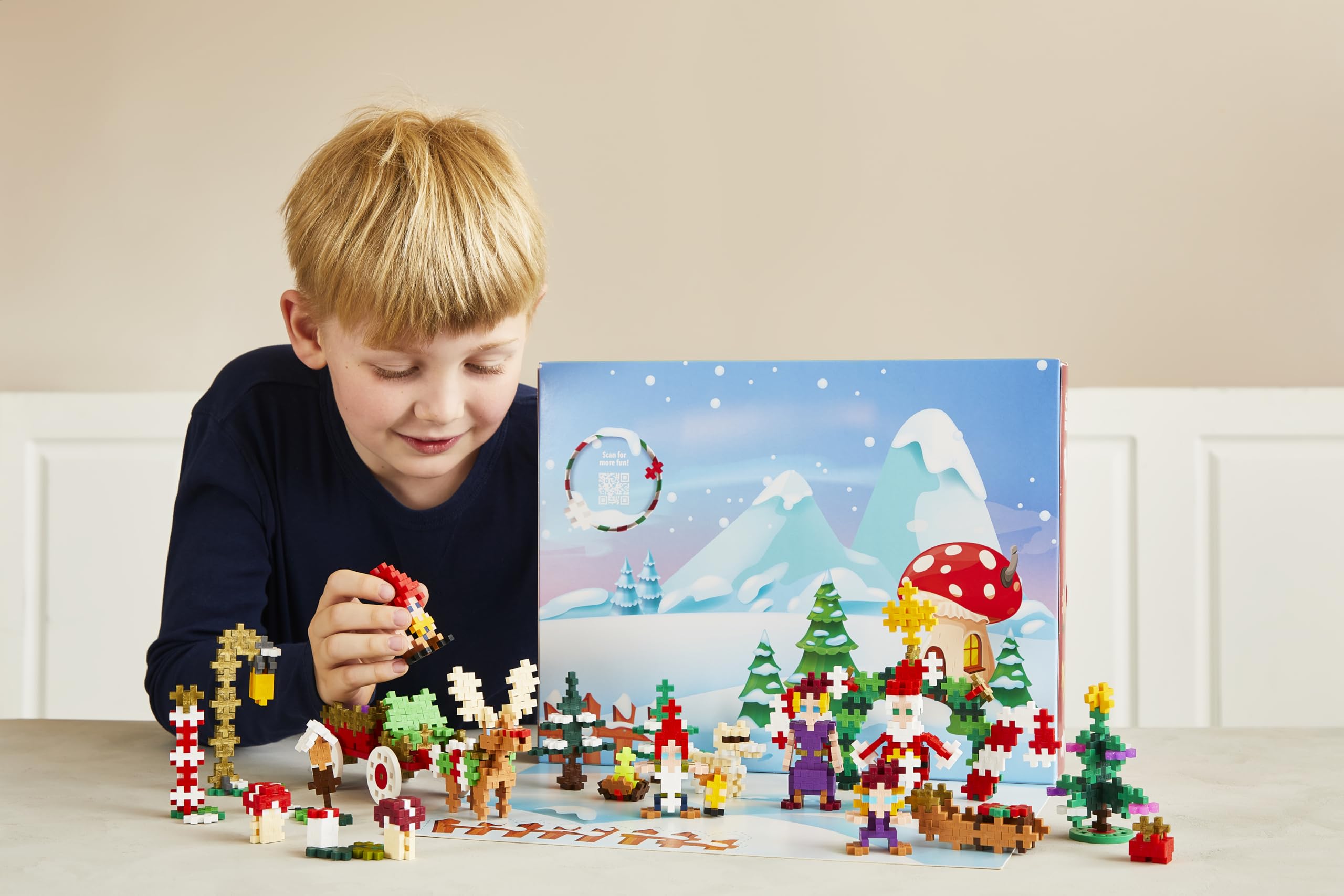 Plus Plus - Calendrier de l'Avent 2024 avec 25 Cadeaux Surprises, Contient 600 pièces - Jeu de Construction - Cadeau de Noël pour Garçons, Filles, Enfants dès 5 Ans