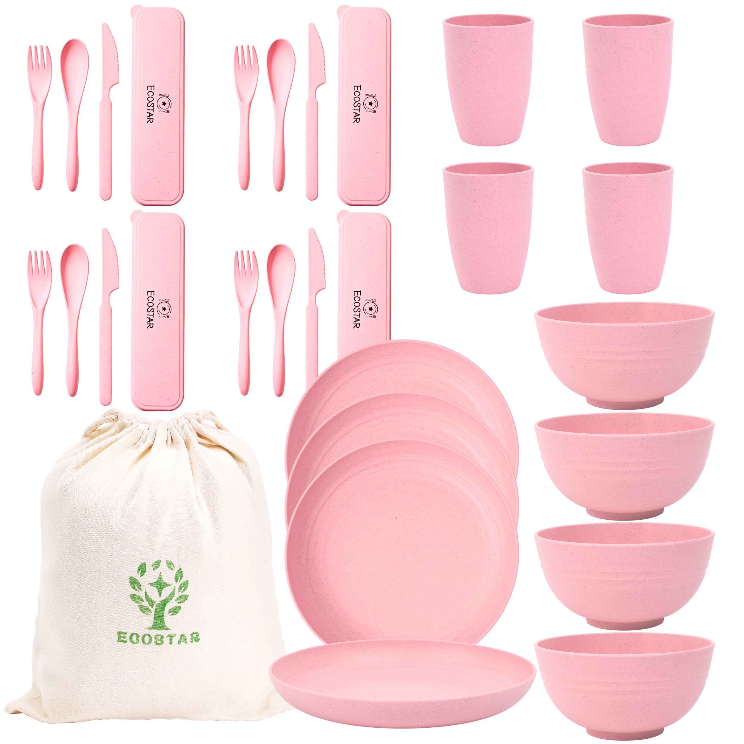 ECOSTAR 28-Piece Wheat Straw Dinnerware Set