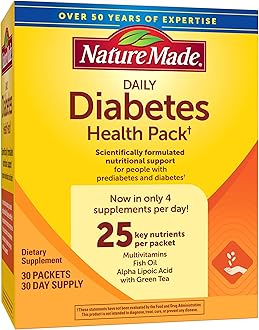 Nature Made Diabetes Health Pack, Daily Dietary Supplements for Nutritional Support, 30 Packets, 30 Day Supply