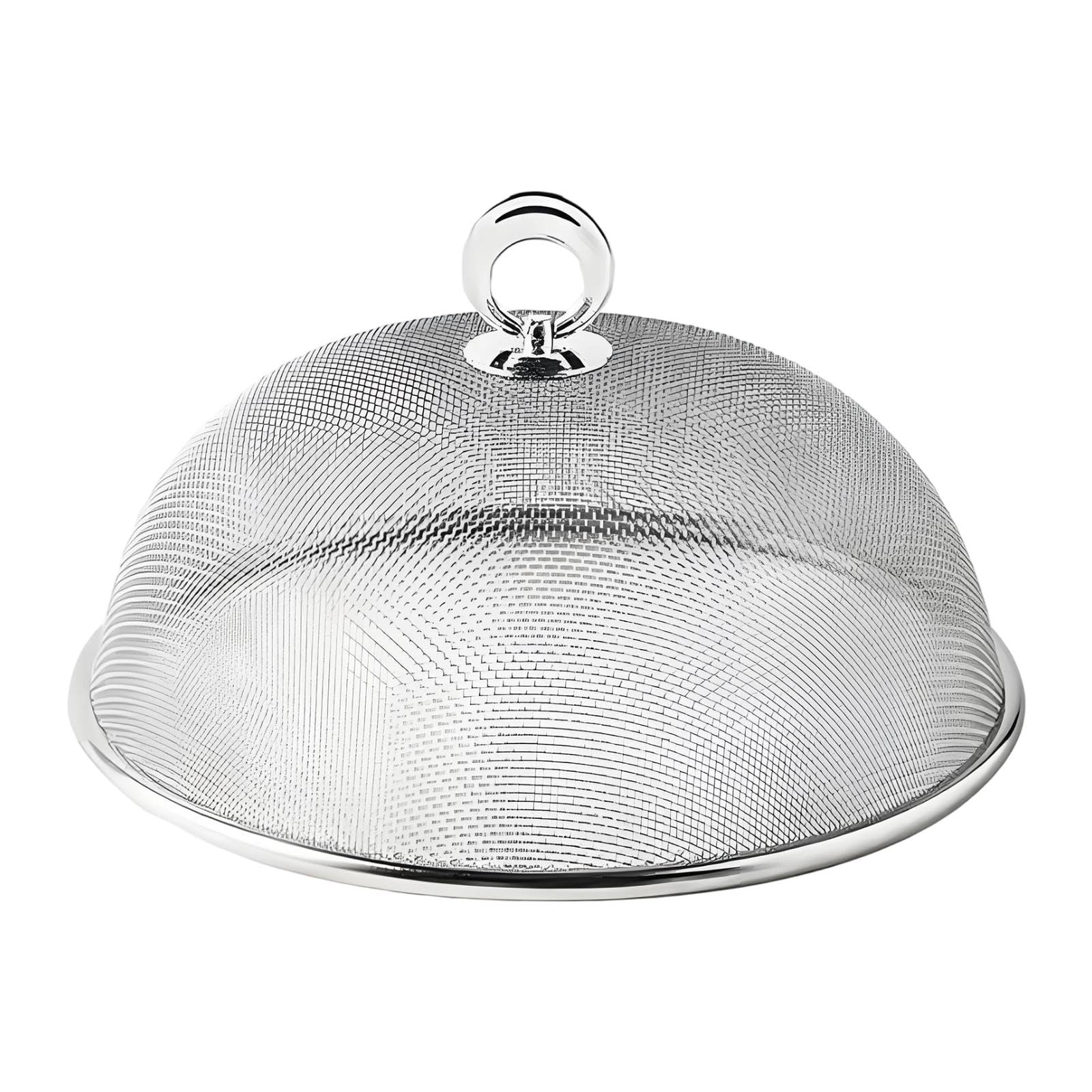 Food Covers Food Plate Covers Dustproof Stainless Steel Plates Bowls Dishes Cover Food Protection Mesh Net for Picnics Barbecue camping (silver A-28cm)