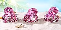 Vista 5 de EUSTUMA Adorno de figura de pulpo de vidrio soplado a mano, adorno de animales marinos para acuario de pecera, colección de animales marinos