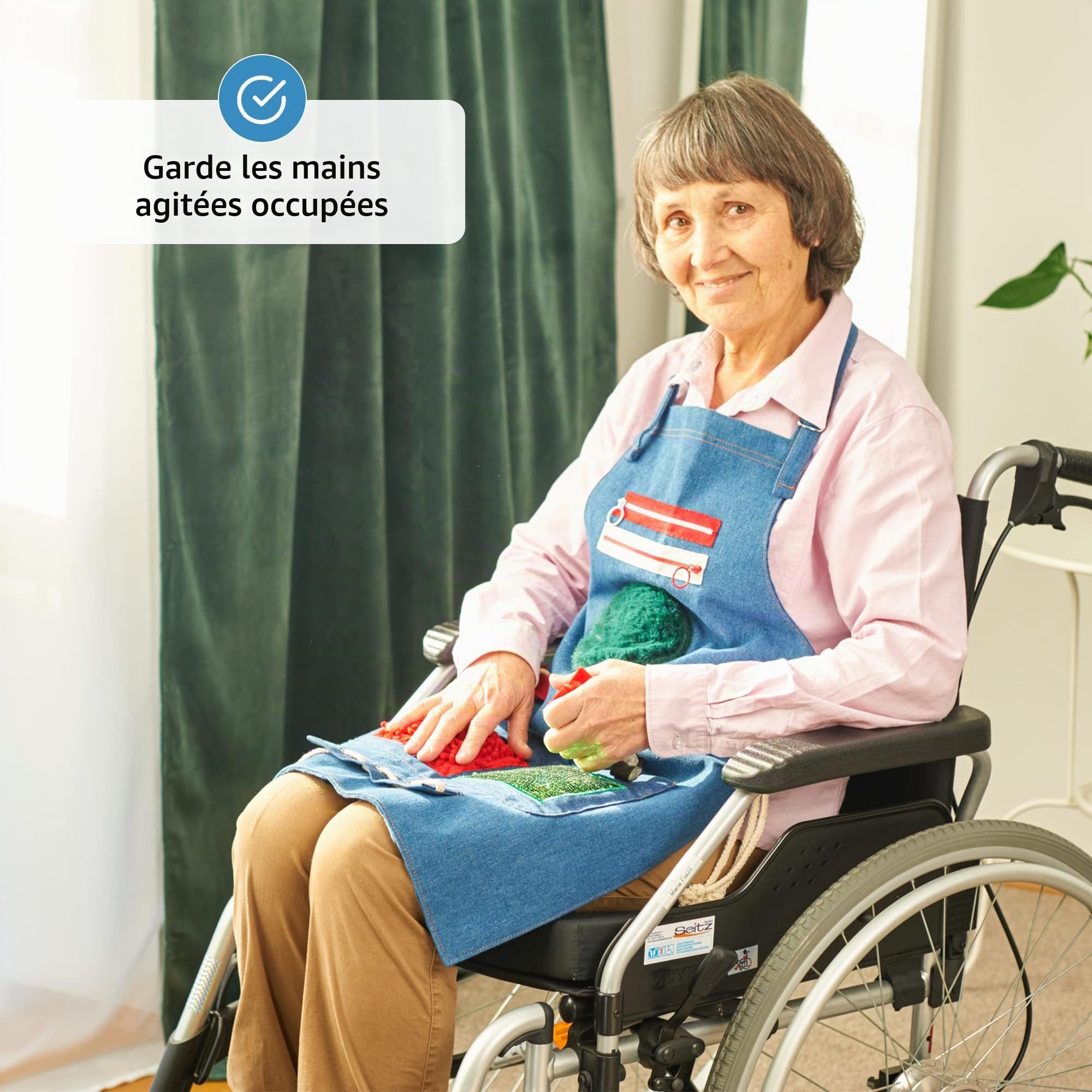 Tablier Sensoriel | Couverture Sensorielle Démence | Activités Calmantes Pour Personnes Agées | Produits Pour Personnes Agées Démentes | Fidget Apron | d'Alzheimer, Démence, Syndrome d'Asperger