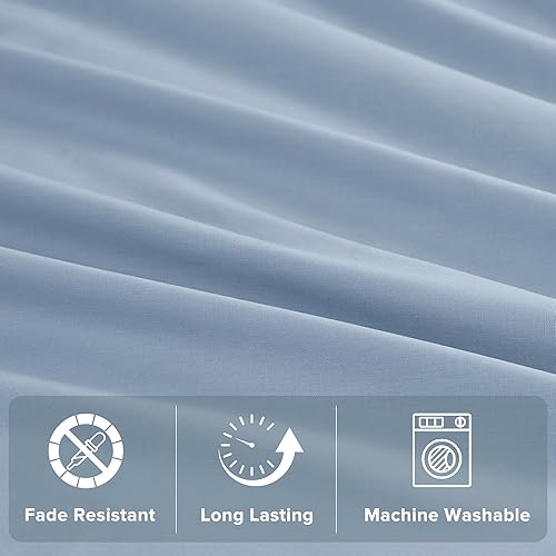 Miniatura 9 de Comfort Spaces Juego de sábanas 100% algodón transpirable, ligero, suave, con bolsillo elástico de 12 pulgadas que se adapta a colchones de hasta 14