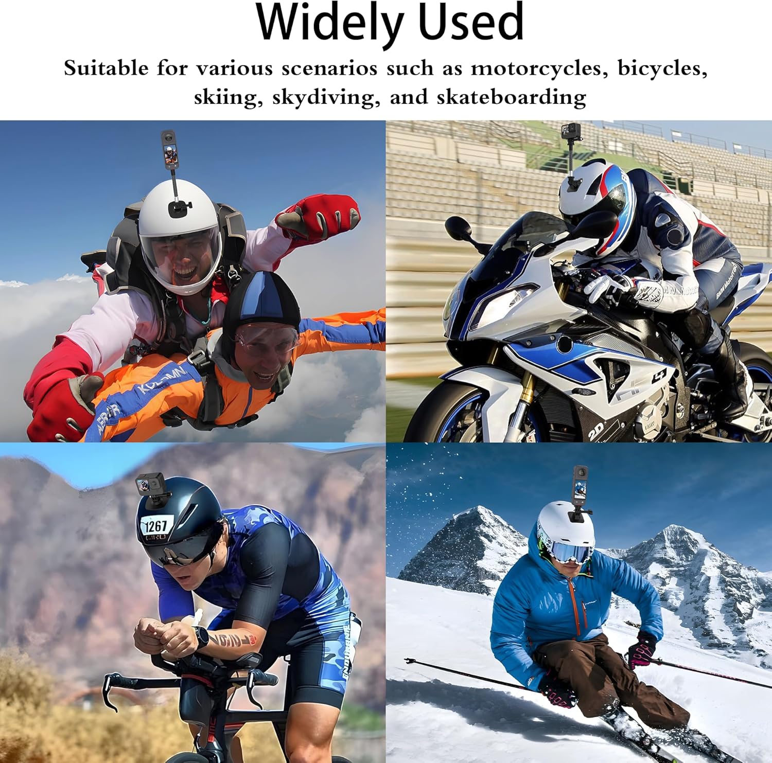 All Carbon Fiber Extension Arm Kit Metal Pole Mount Helmet Stick Extension Arm Mount for GoPro Hero 13/12/11/10/9/8/7/6/5 Black, Insta360 X5 / X4 / X3 / X2 / XR/Go,DJI Osmo Action and More - Image 2