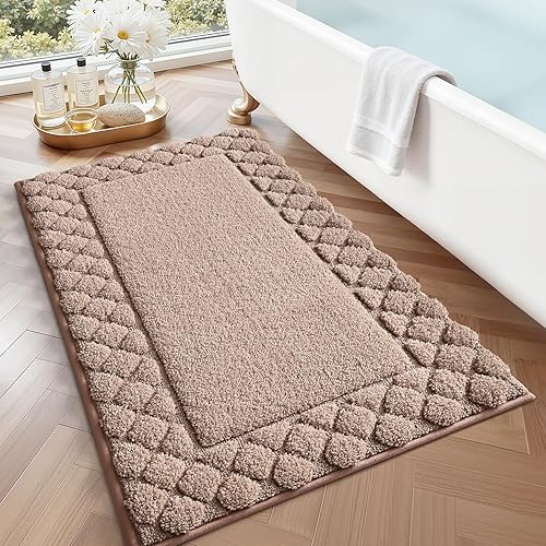 Miniatura 12 de LUMI Tapetes de baño, ultra suaves y absorbentes, para ducha, antideslizantes, lavables, con respaldo de goma, tapete de felpa de microfibra