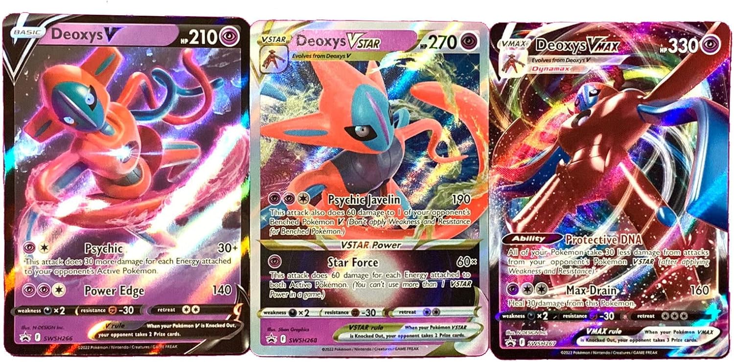 Deoxys V - VSTAR - VMAX - Pokémon 3 Card Set - SWSH266 SWSH267 SWSH268 English
