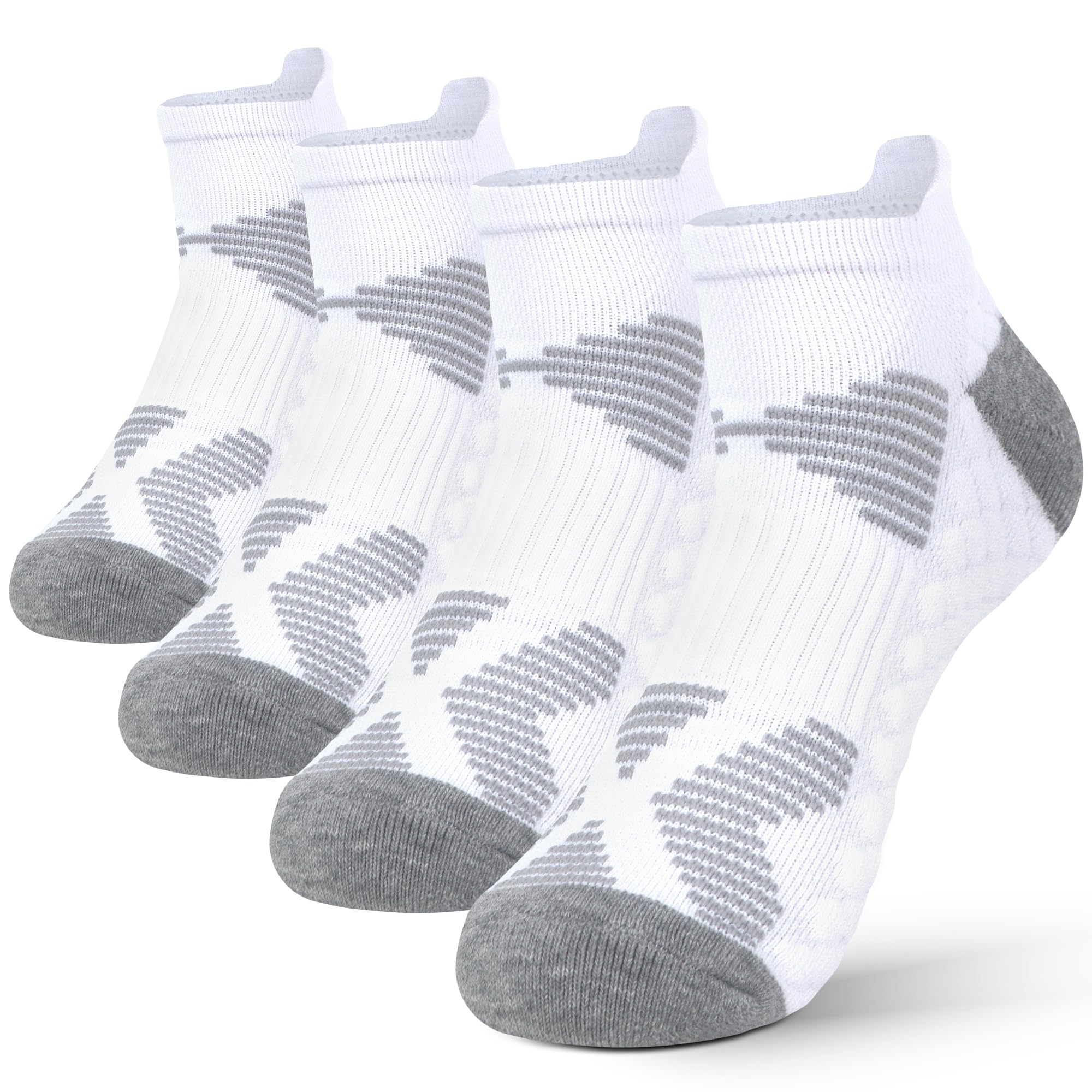 WeciBor Women's Ankle Running Socks, Anti-Blister Cushioned Low Cut Athletic Socks with Heel Tab, 4-Pairs