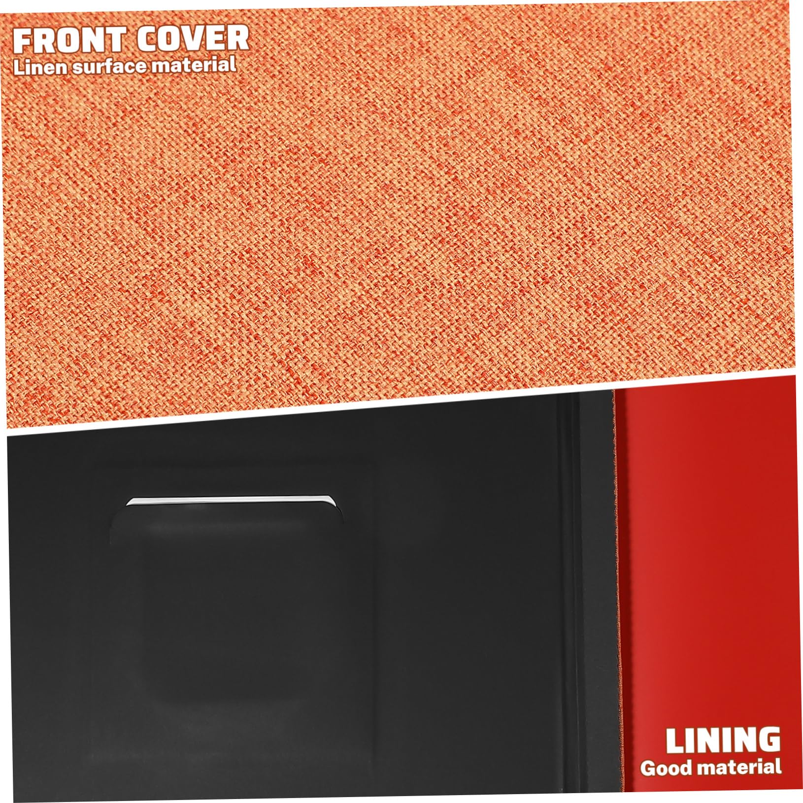 Leeres Fotoalbum mit Hardcover, Leineneinband und Sichtfenster | Orange, Blanke Seiten für Freie Layouts, Robust Verarbeitet für Erinnerungen