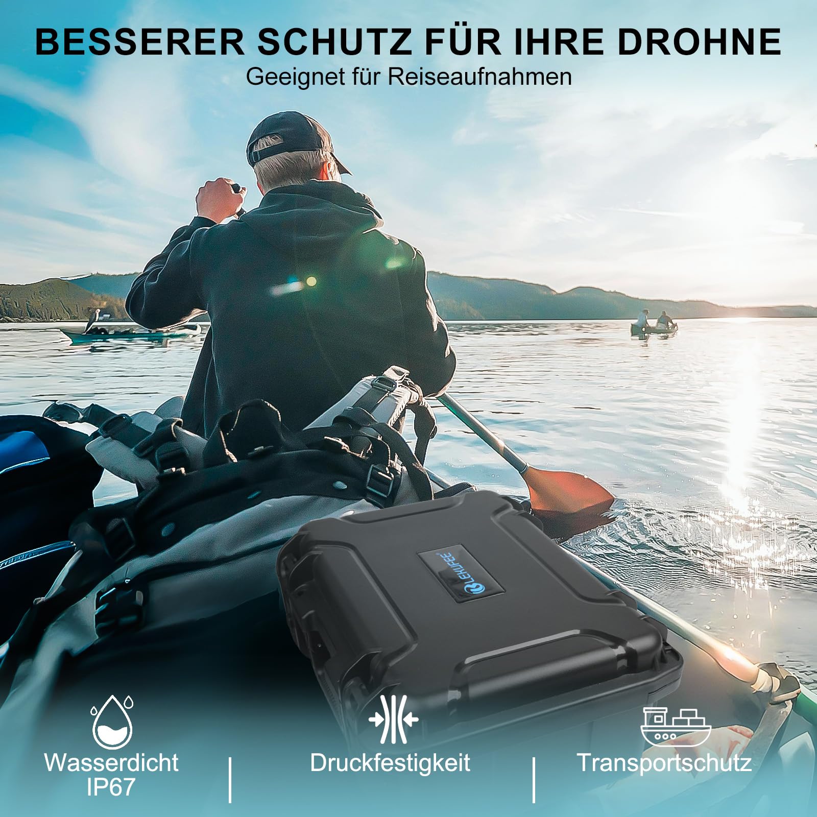 LEKUFEE Wasserdichter Koffer für DJI Neo 1 Drohne,Fly More Combo,RC 2,RC N3/N2,Goggles 3(Nicht für N3) /2/ Integra/DJI FPV Controller 3, RC Motion 3/2 und Zubehör (Nur Koffer)