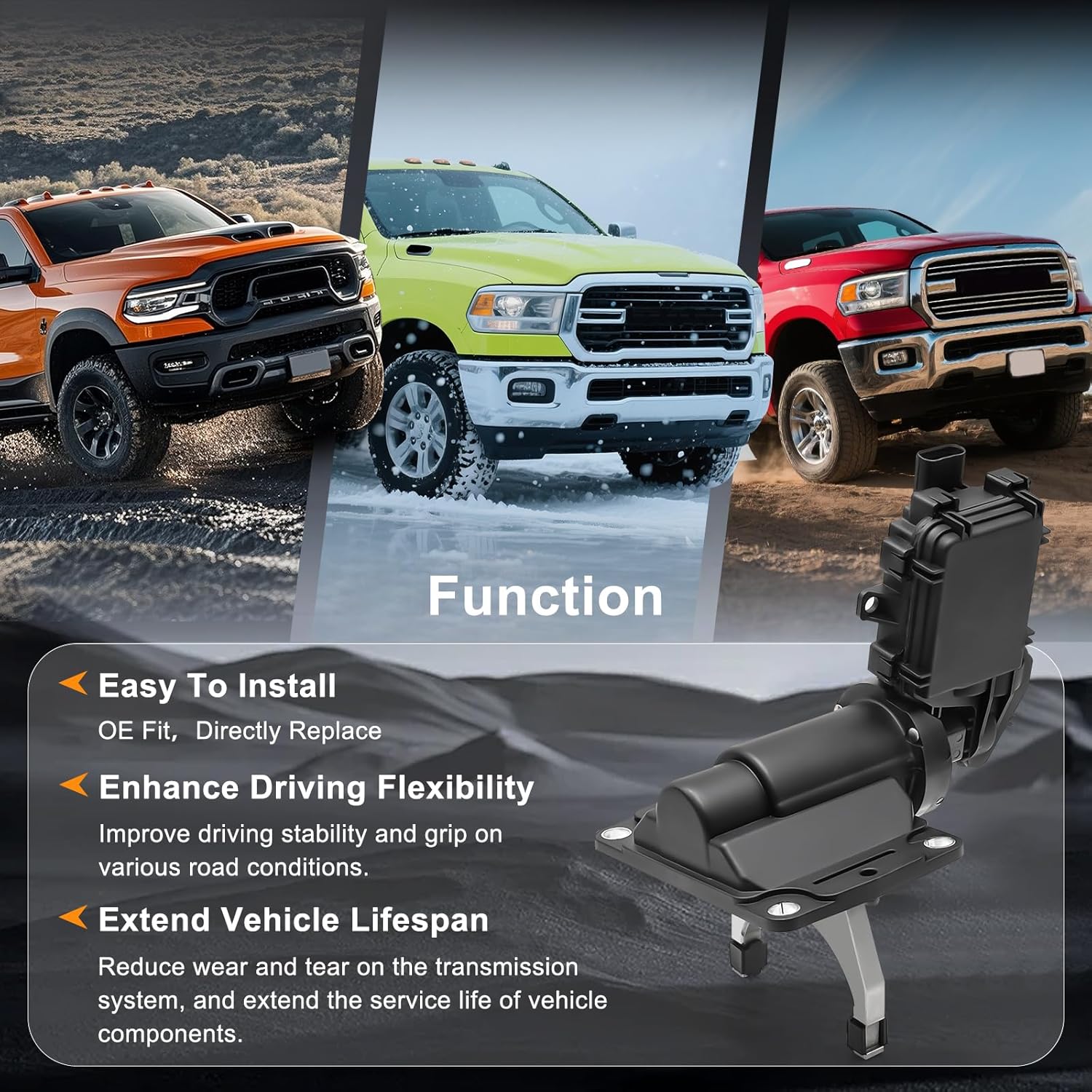 Front Axle Actuator Fork Assembly Disconnect For 2019-2022 Dodge Ram 2500 3500 4X4, Replace# 68449574AA