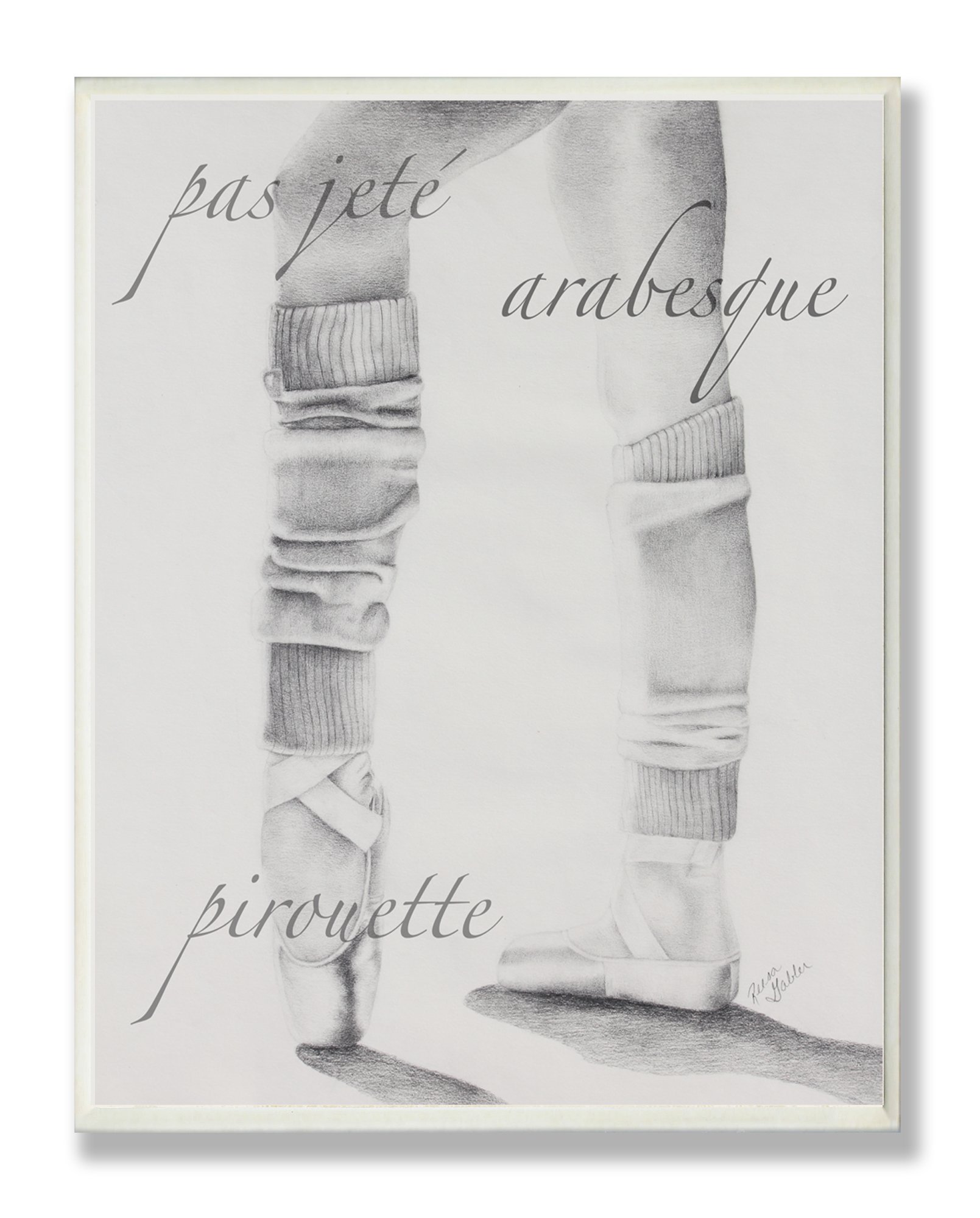 Plaque murale rectangle Stupell silhouette ballet d'enfant