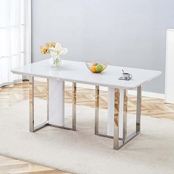 High Gloss Table with Chrome Base