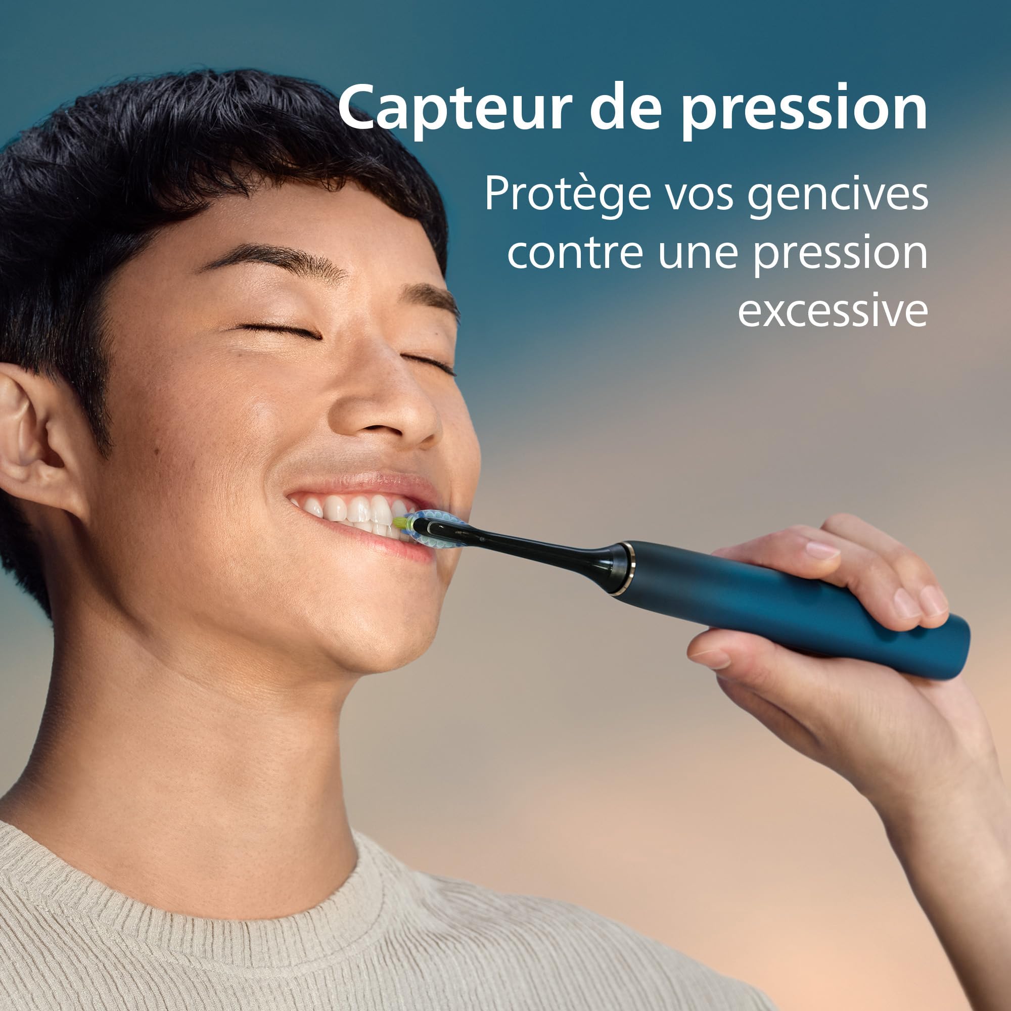 Philips Sonicare DiamondClean 9000 - Brosse à dents électrique avec application, Édition spéciale, Capteur de pression, Socle de charge, Bleu marine, modèle HX9911/89
