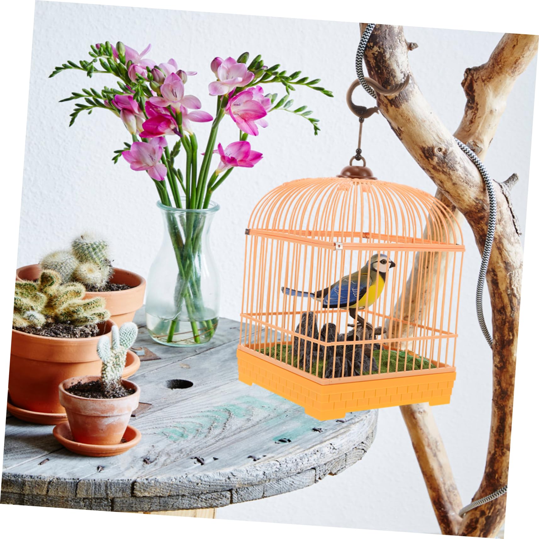 Juguete Eléctrico para Jaula De Pájaros Realista con Movimiento Entretenimiento Portátil