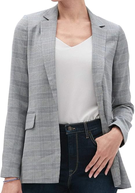 plátano Republic Glen - Blazer largo a cuadros para mujer, color negro y  blanco, Negro, Blanco, 8 : Amazon.com.mx: Ropa, Zapatos y Accesorios