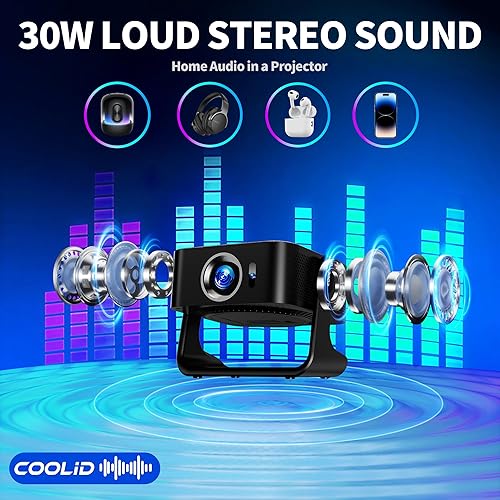 Miniatura 6 de Proyector con licencia de Netflix proyector 4K, mini proyector inteligente 1080P con WiFi y Bluetooth, proyector portátil para exteriores enfoque