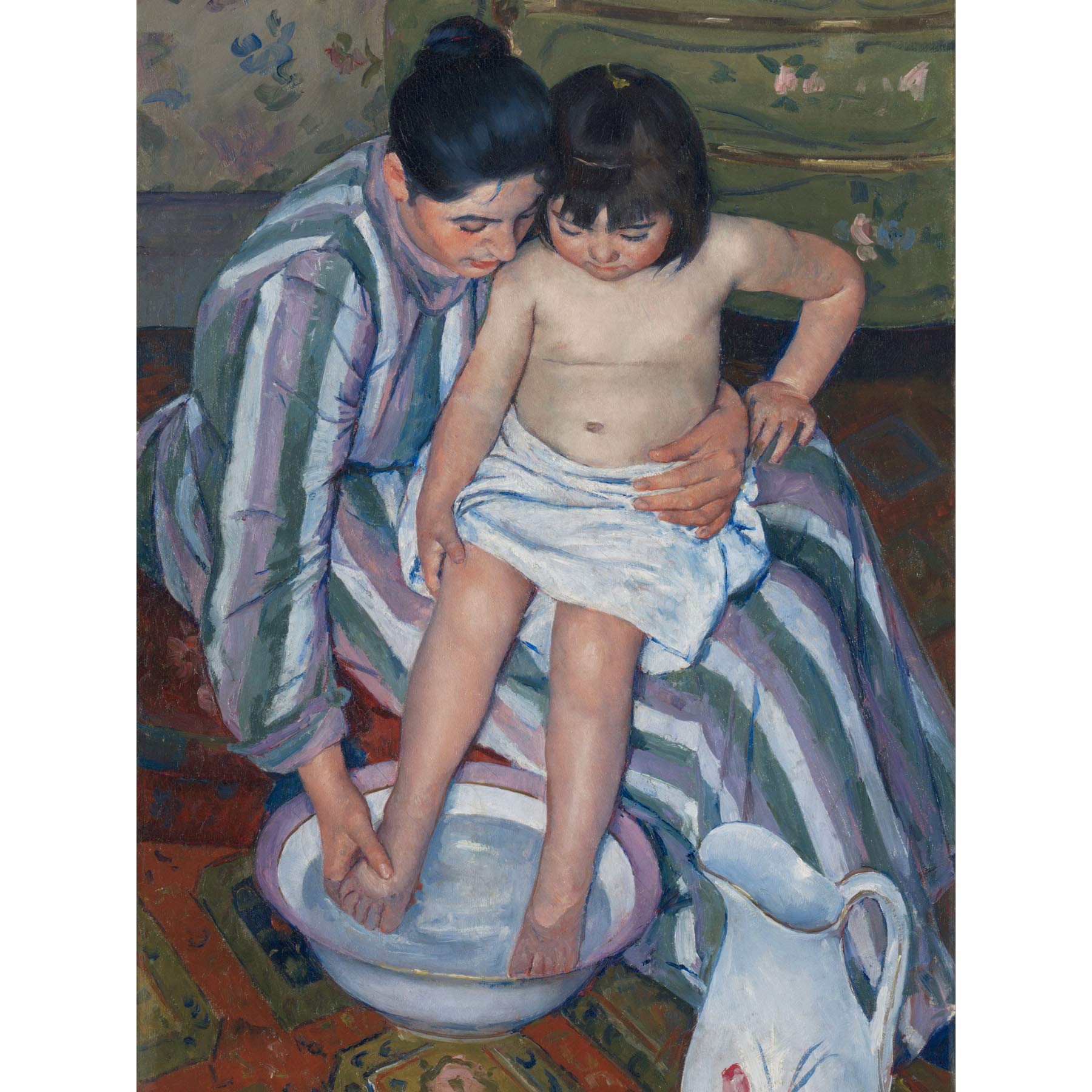Mary Cassatt The Childs Bath Großer Kunstdruck, Wanddekoration, Premium Wandbild
