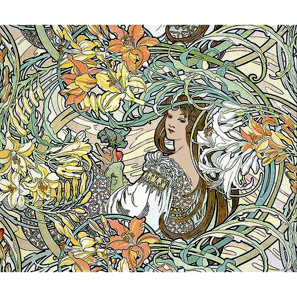 Amazon.co.jp: アルフォンス・ミュシャ『 花言葉 』のマウスパッド