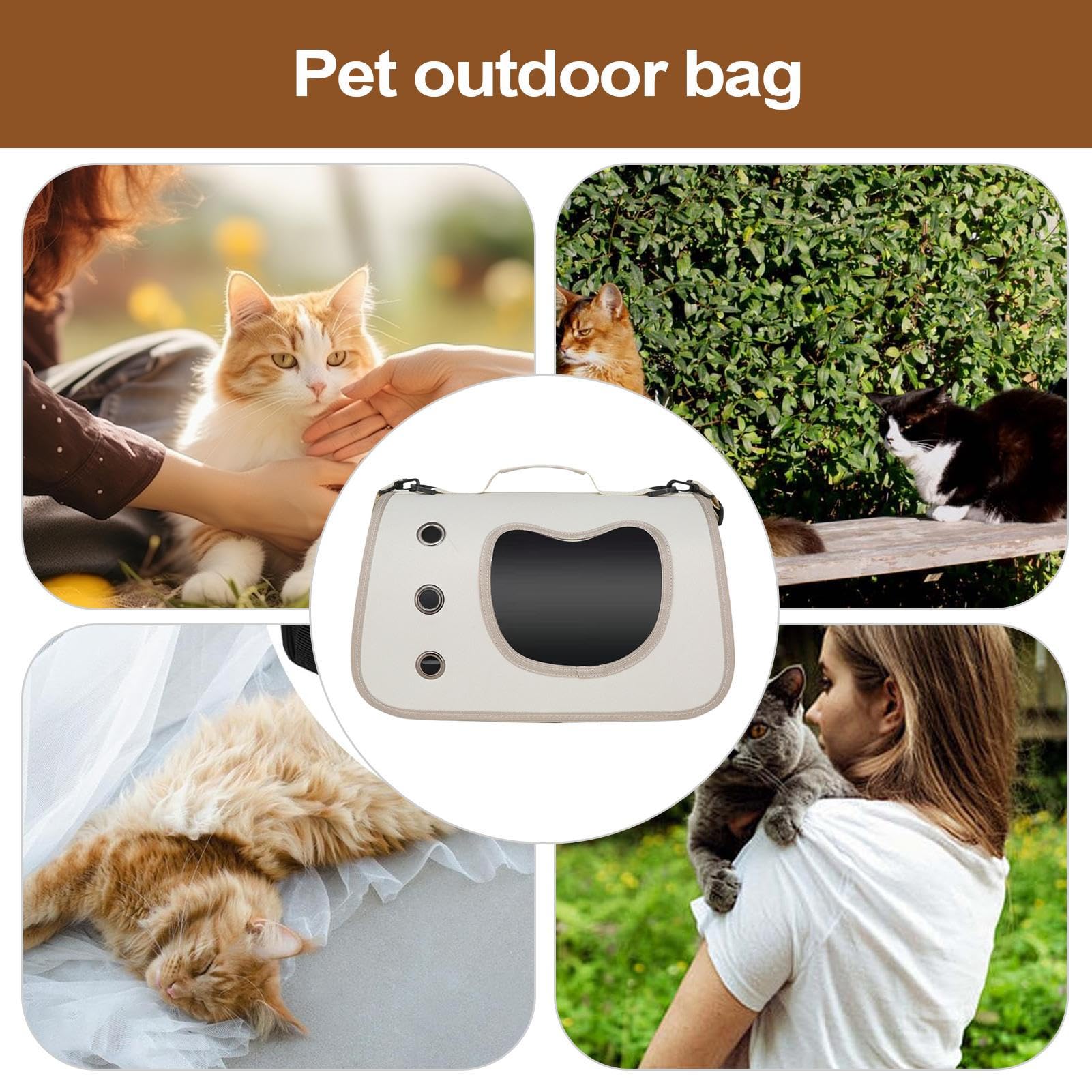 Borsa Trasportino Per Animali Domestici, Regolabile Sicuro Per Gatti, Trasporto Animali Portatile Soluzione per Passeggiate Picnic Campeggio