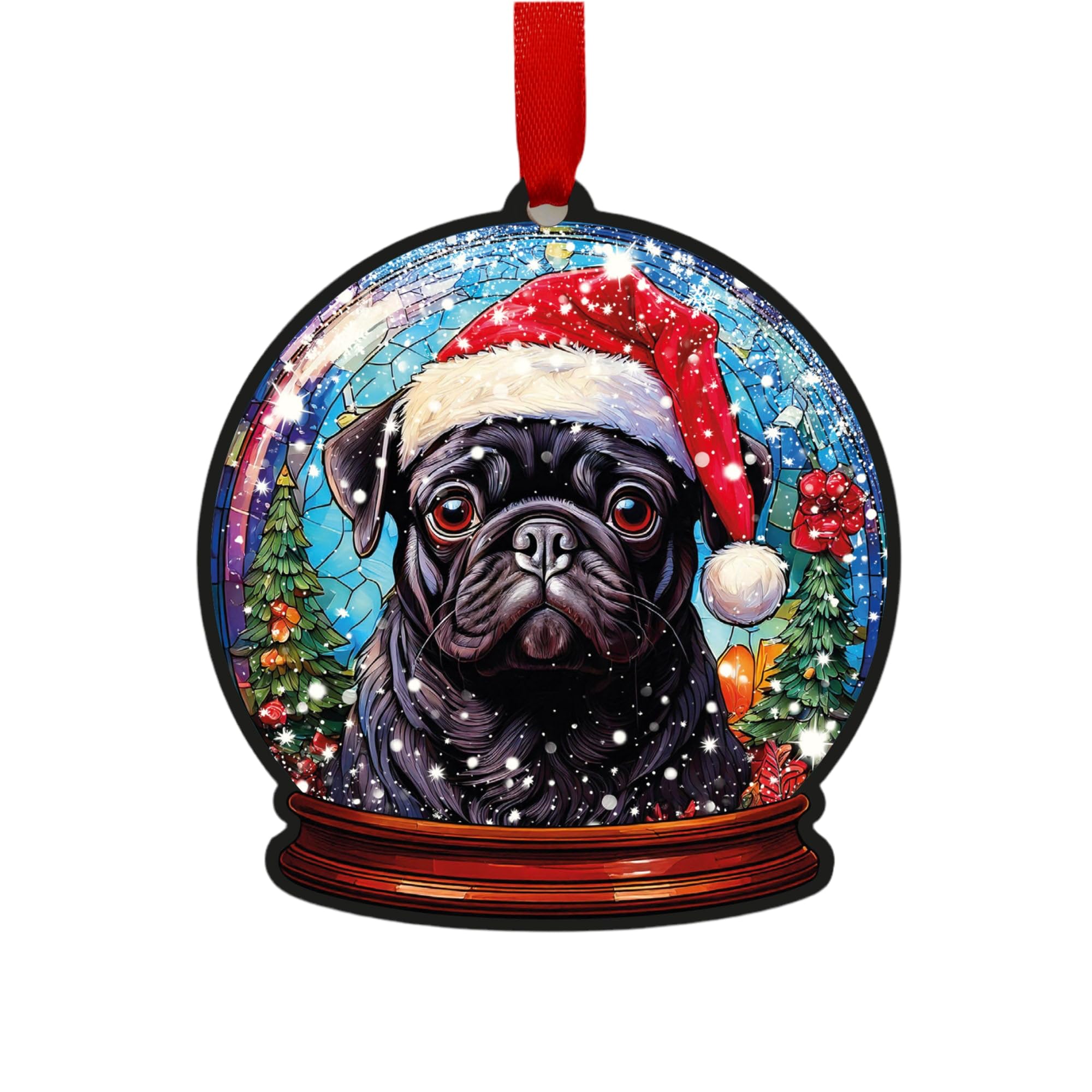 Pug Tan Snow Globe Decoration